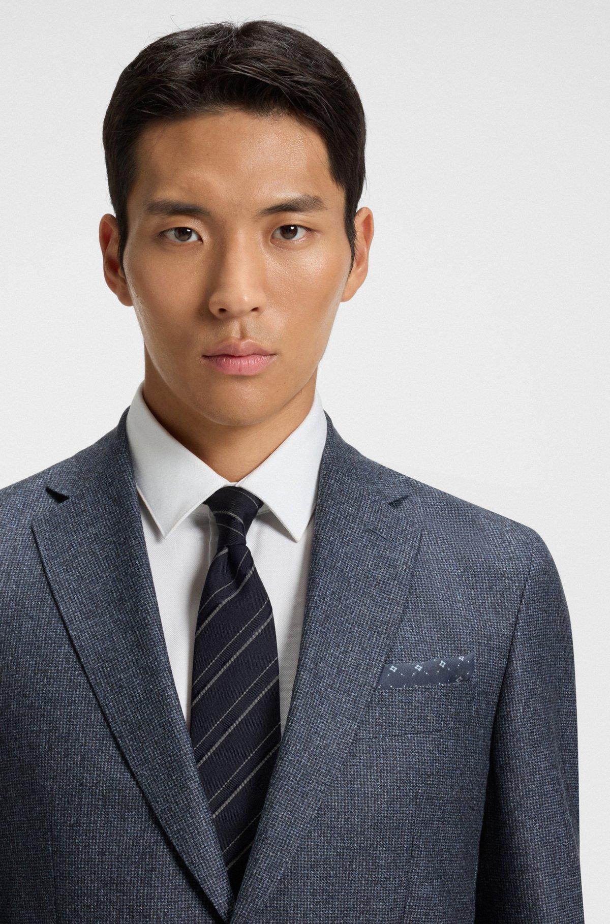 Printed pocket square with logo border Product Image