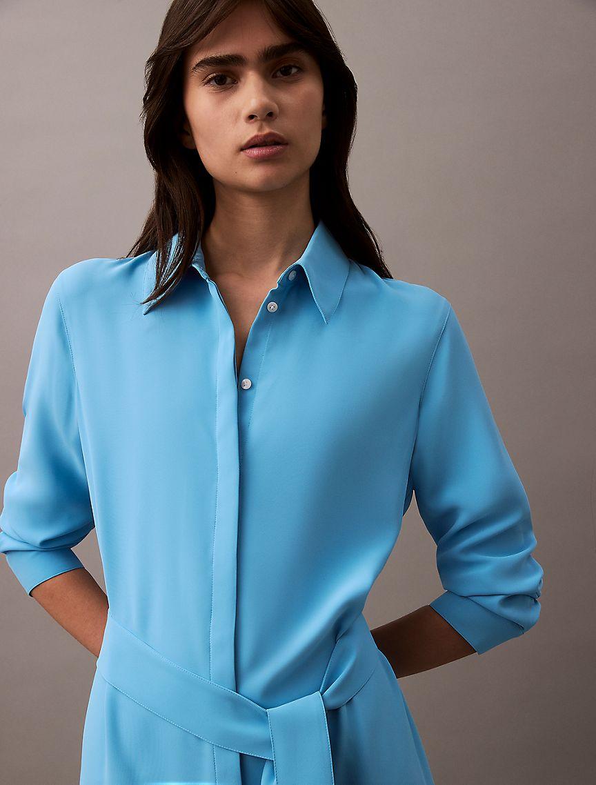 Flowing Midi Shirt Dress Product Image