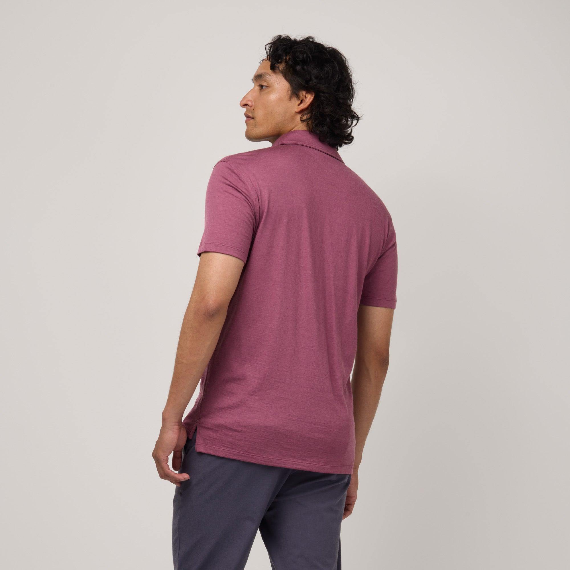 Merino Wool Polo | Orange Horizon Product Image