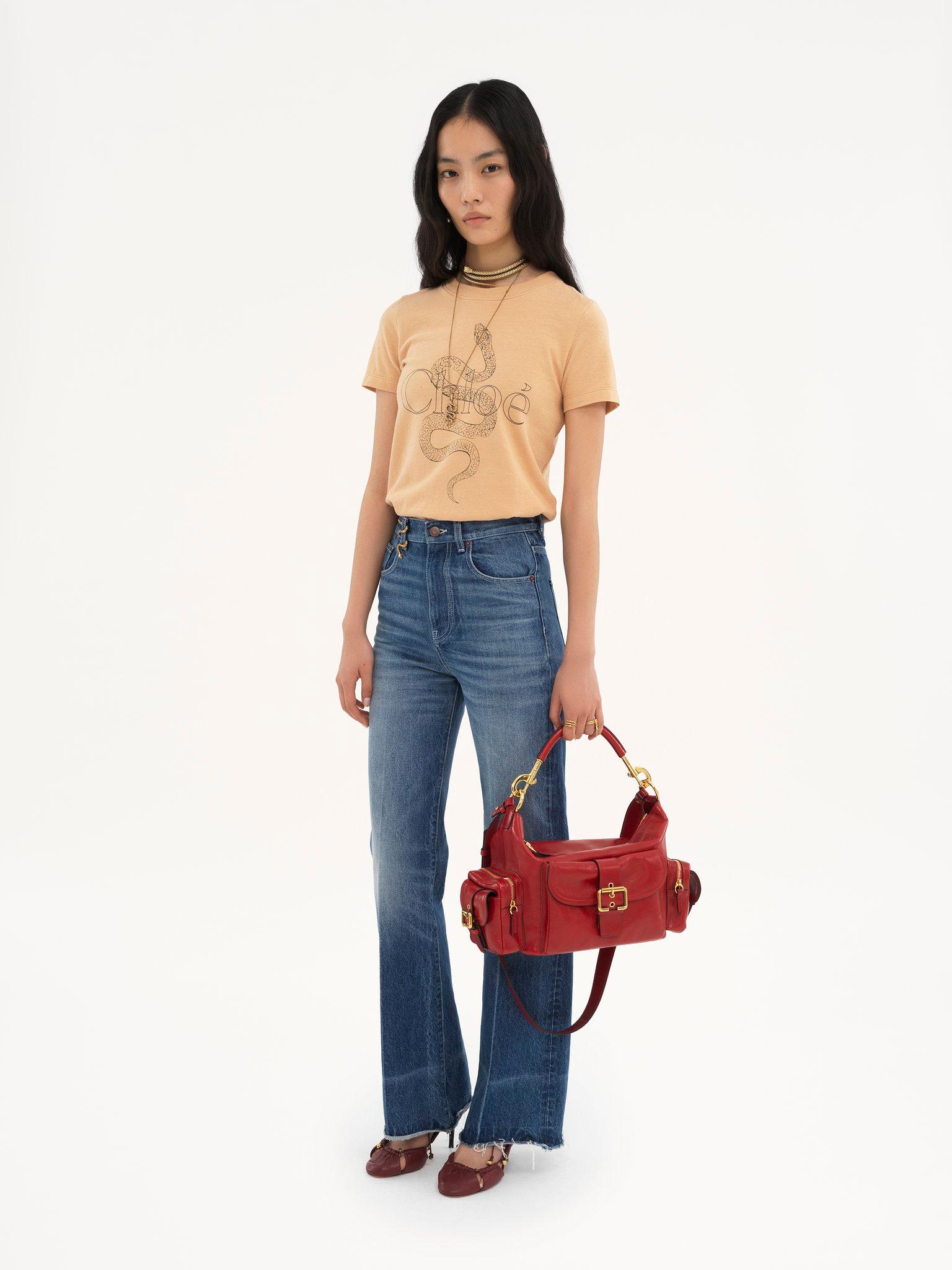 Camera bag in shiny leather Product Image