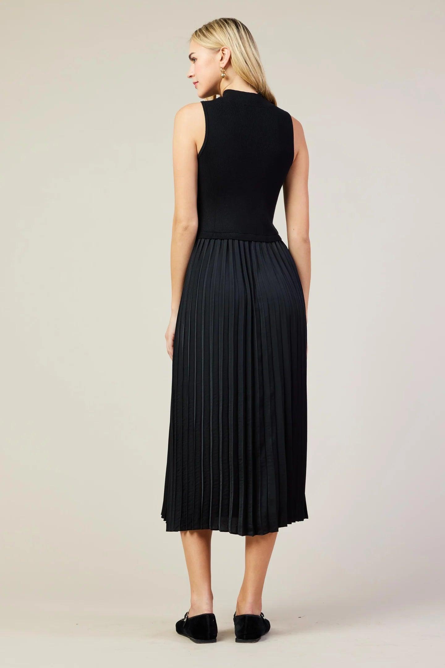 Pleated Mock Neck Dress Product Image