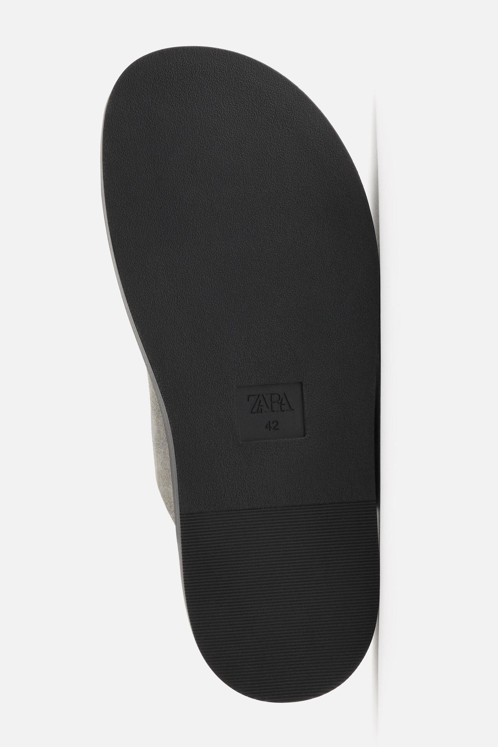 DOUBLE STRAP LEATHER SANDALS Product Image