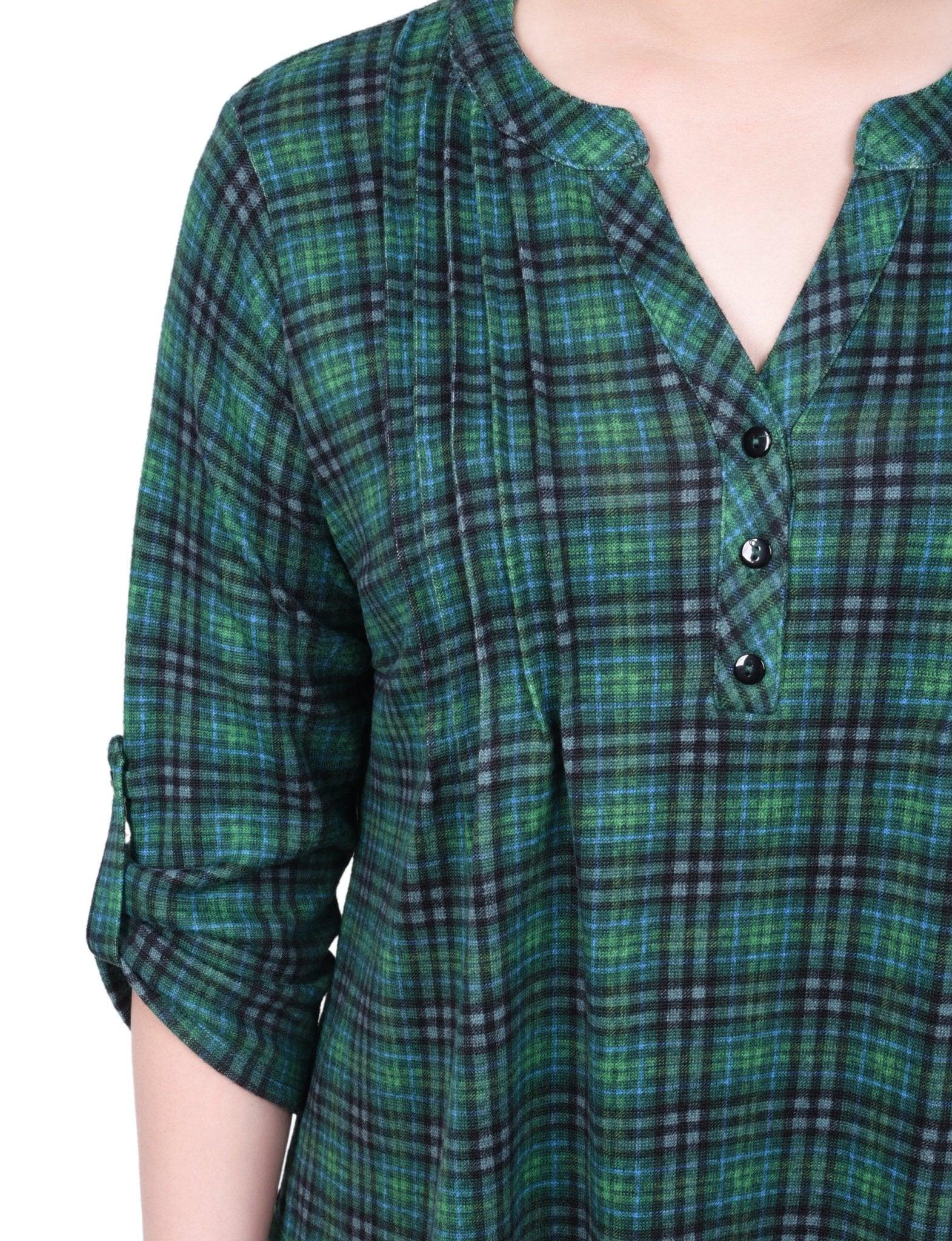 3/4 Length Roll Sleeve Top - Petite Product Image