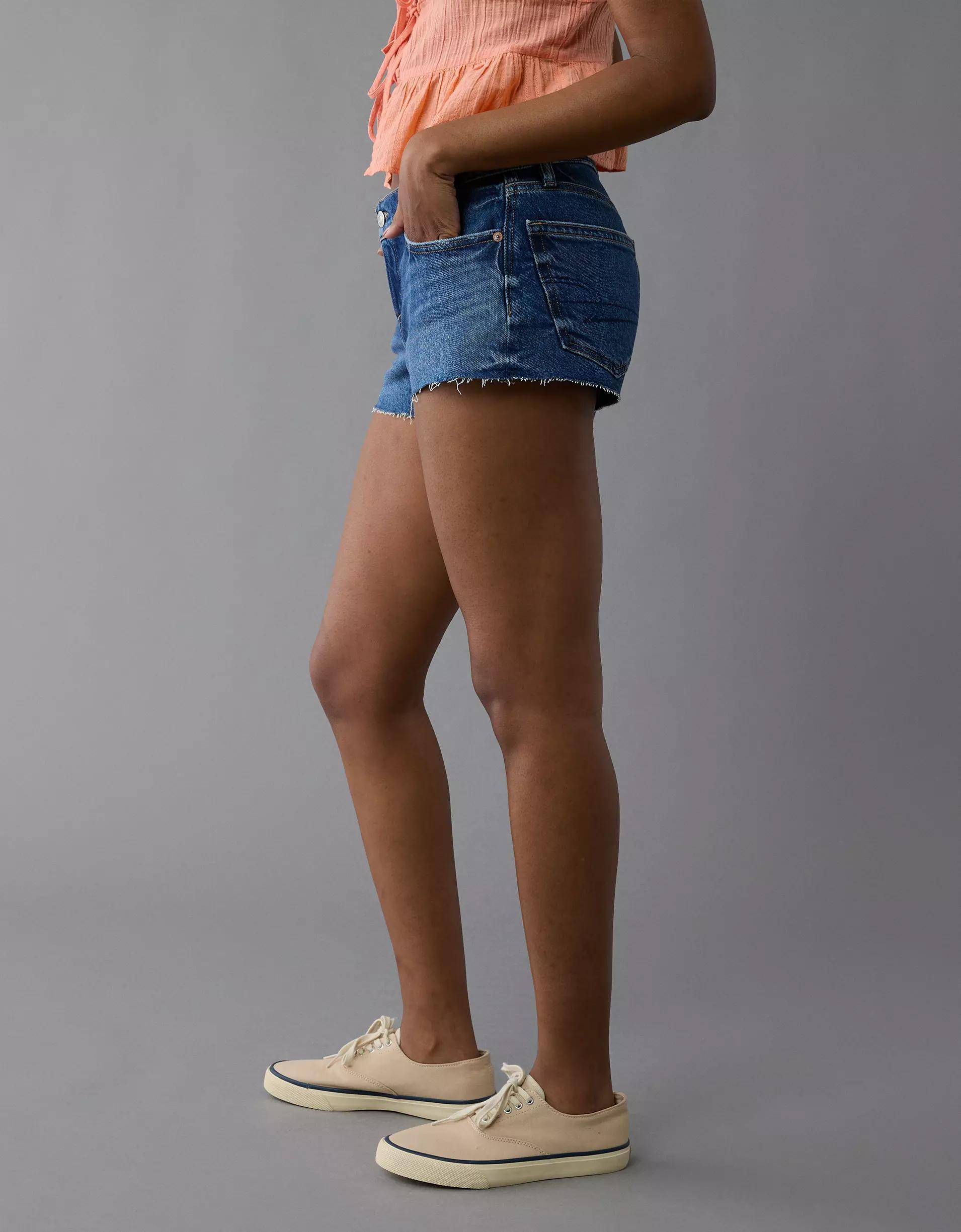 AE Stretch Super Low-Rise Denim Perfect Shortie Product Image