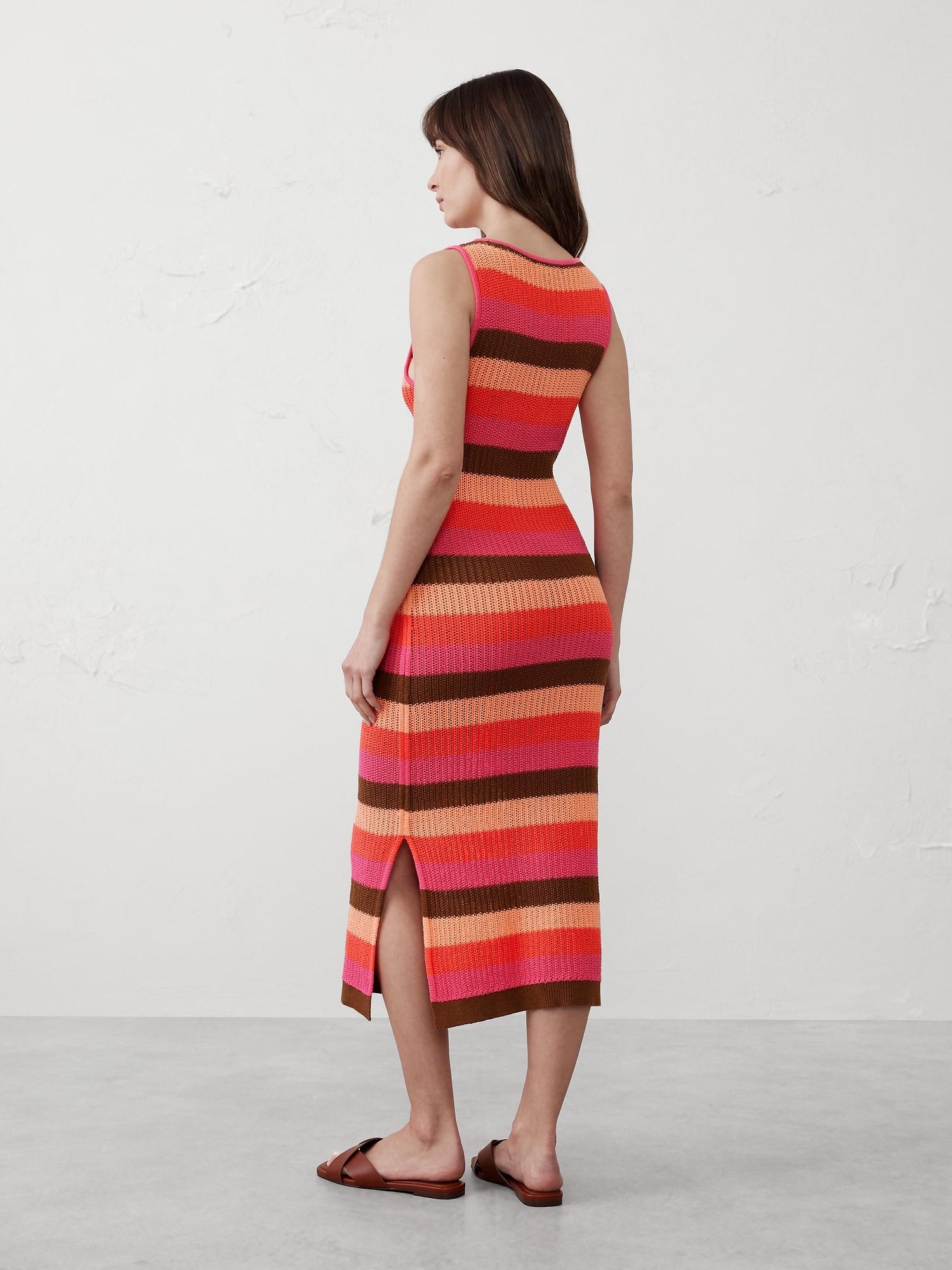 Open-Stitch Midi Sweater Dress Product Image