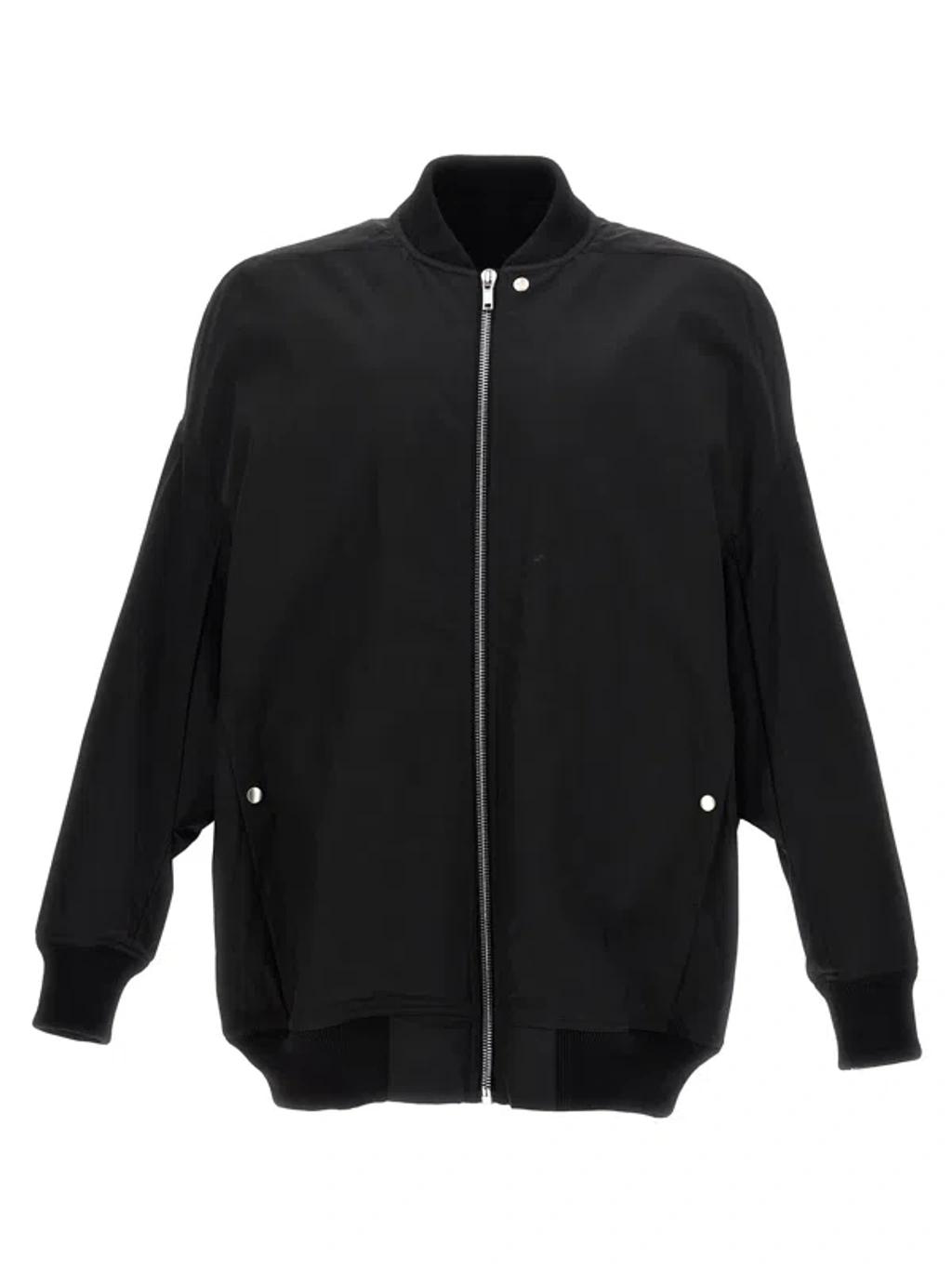 RICK OWENS Black Hollywood Jumbo Flight Bomber Jacket In 09 Black Product Image