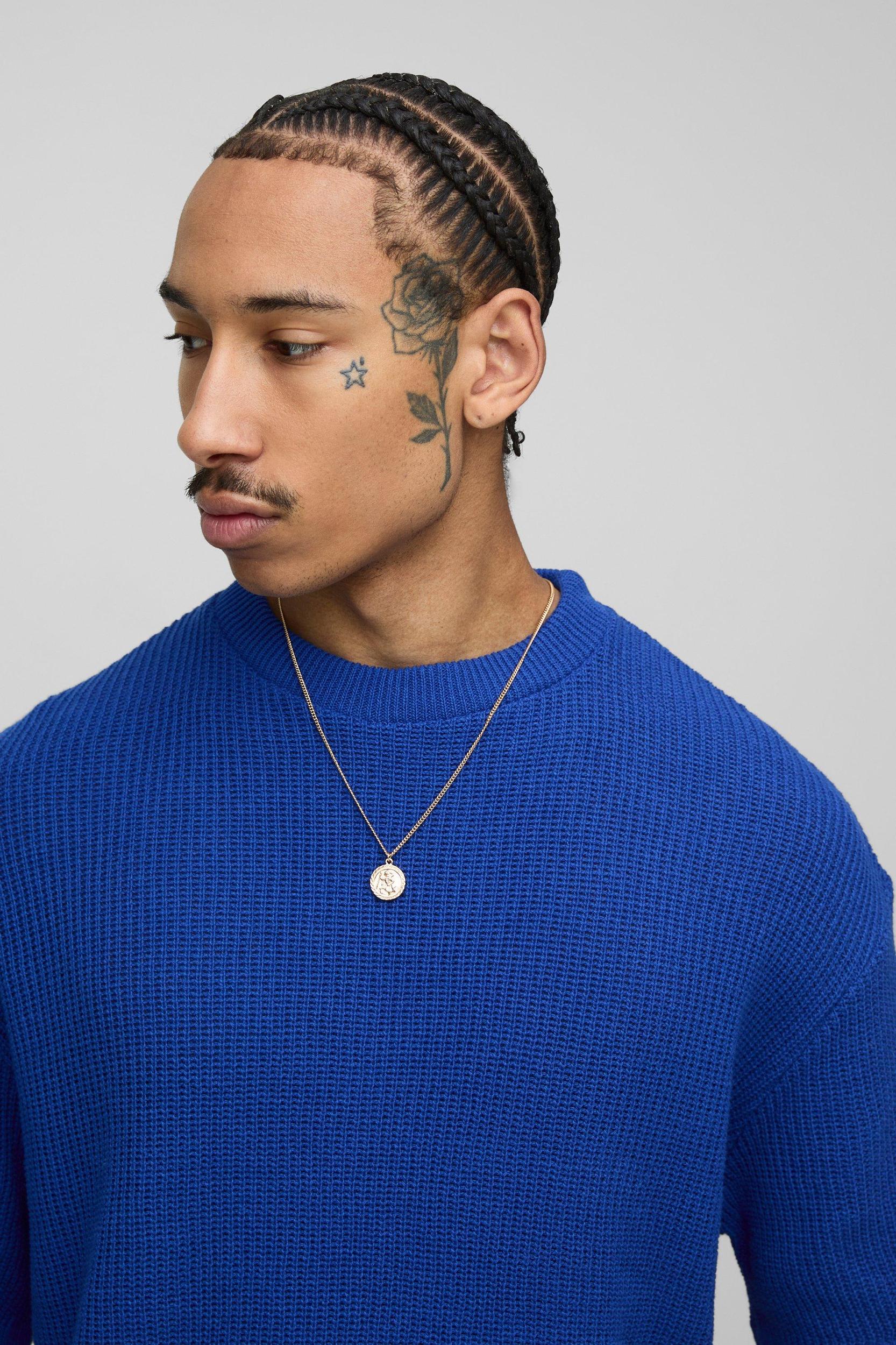 Oversized Ribbed Knitted T-shirt | boohooMAN USA Product Image