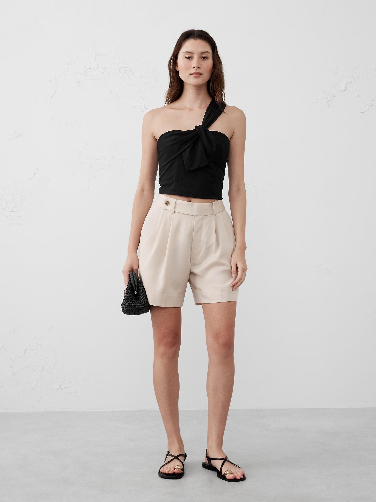 Knotted One-Shoulder Cropped Bustier Product Image
