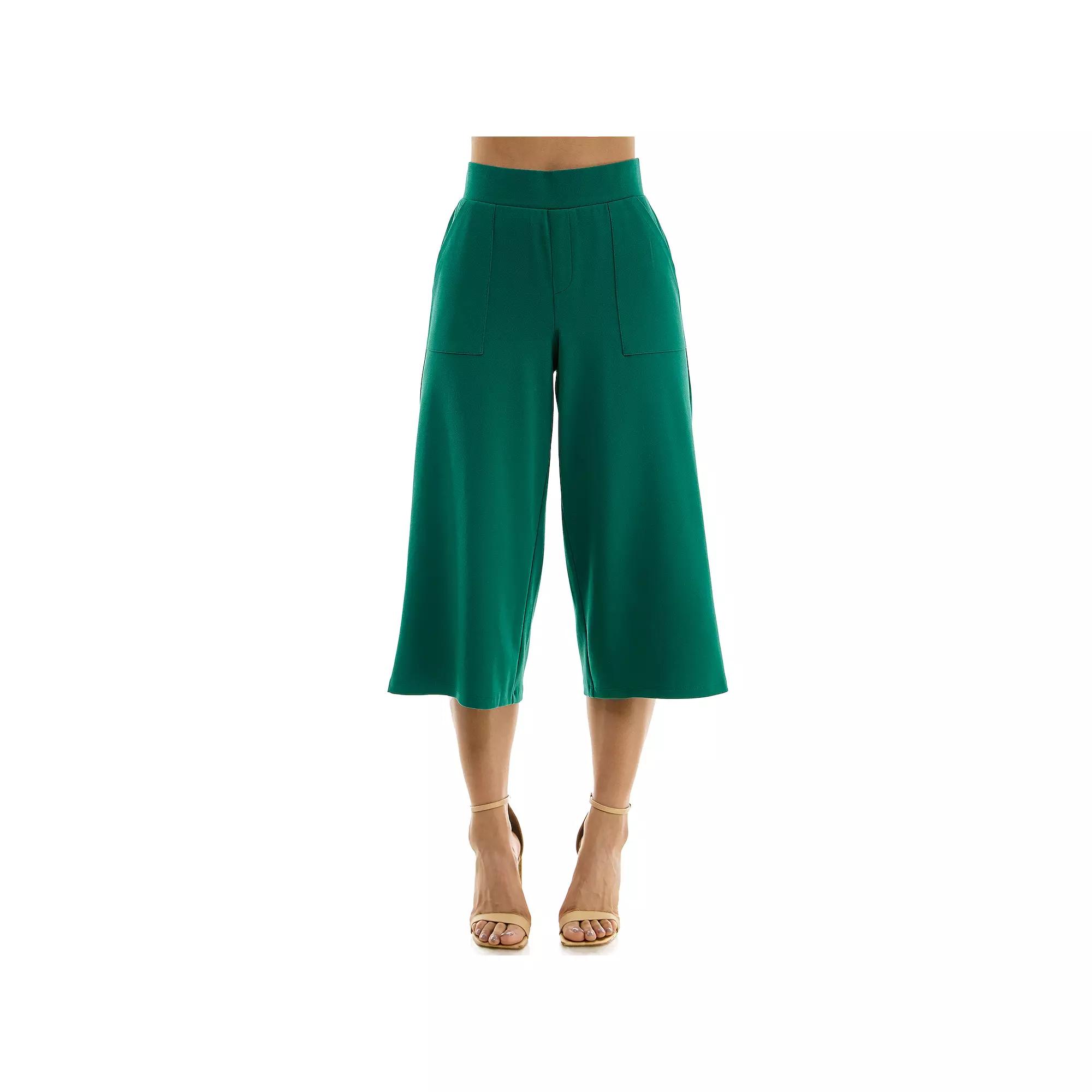 Women's Nina Leonard Elastic Waist Culotte Pants,  Product Image