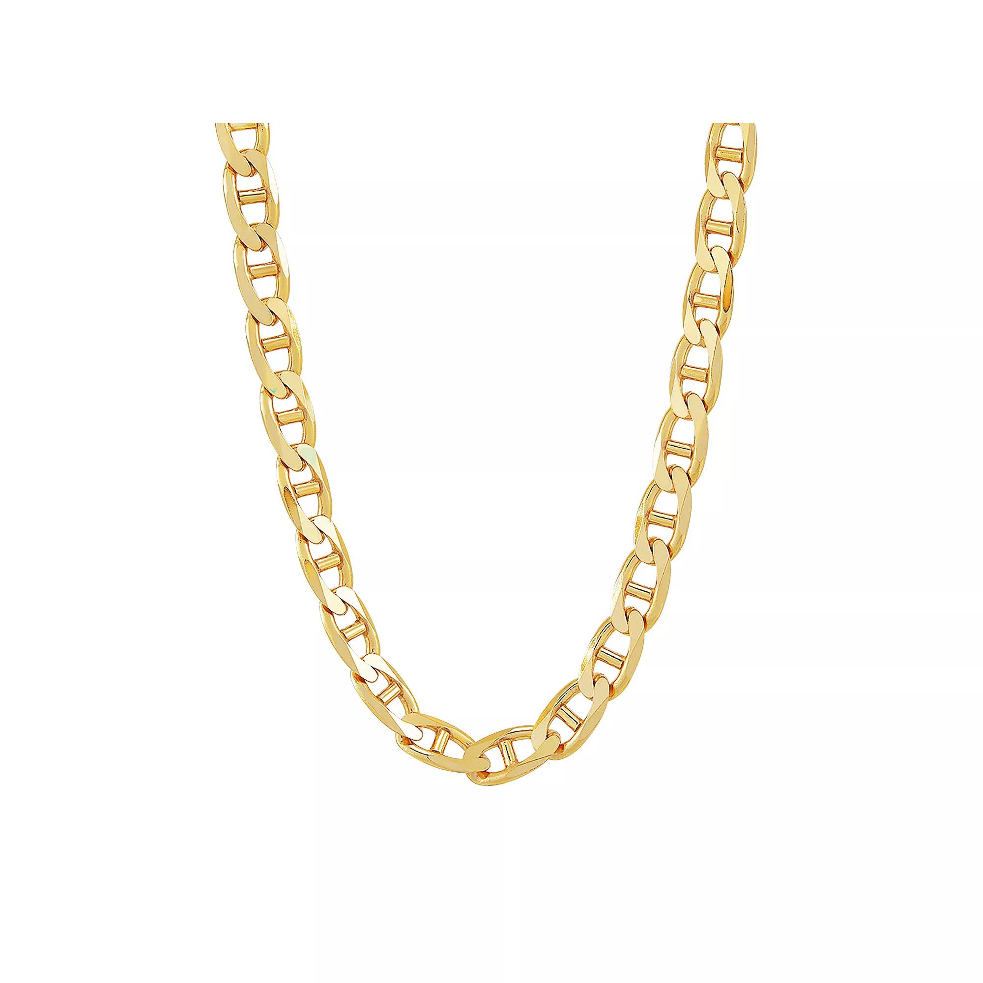 Everlasting Silver Gold Over Silver Solid Mariner Chain Necklace, Women's, Size: 22", Gold Tone Product Image