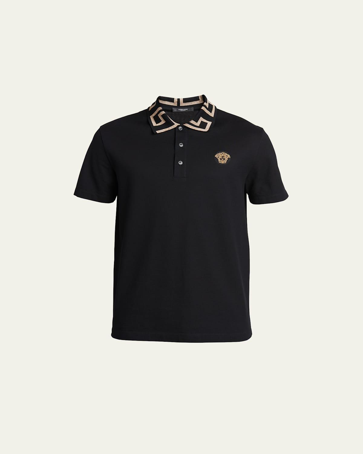 Mens Greca-Collar Polo Shirt Product Image