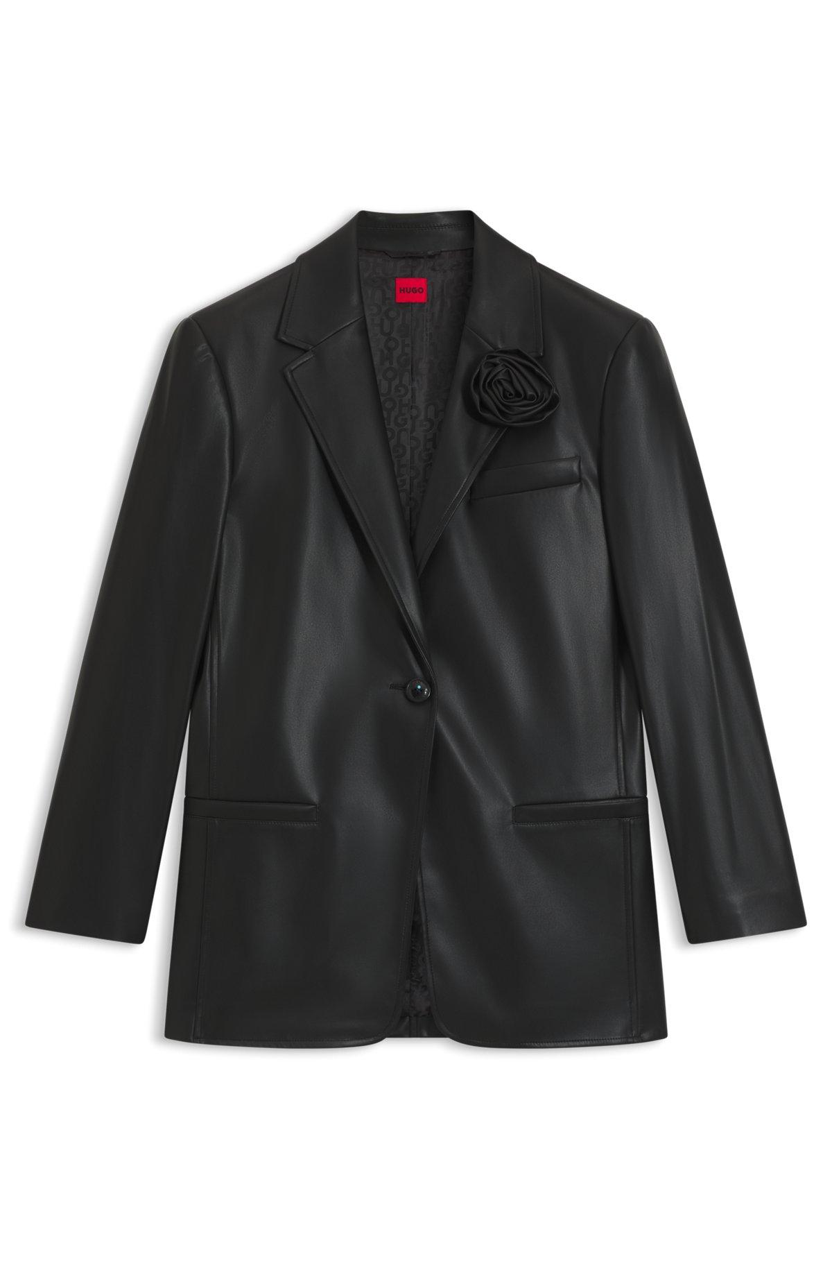 Regular-fit blazer in faux leather Product Image