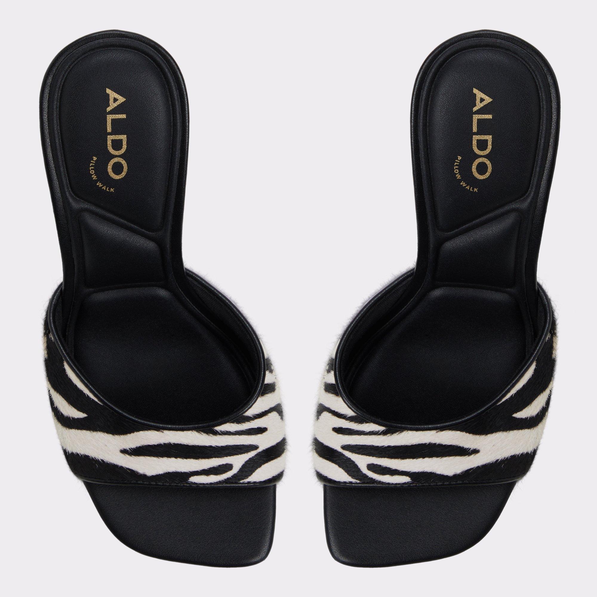 Evadalia White/Black Women's Heeled mules | ALDO US Product Image