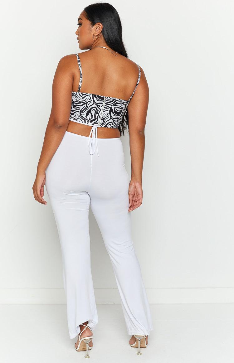 Amethyst White Waist Tie Pants Product Image