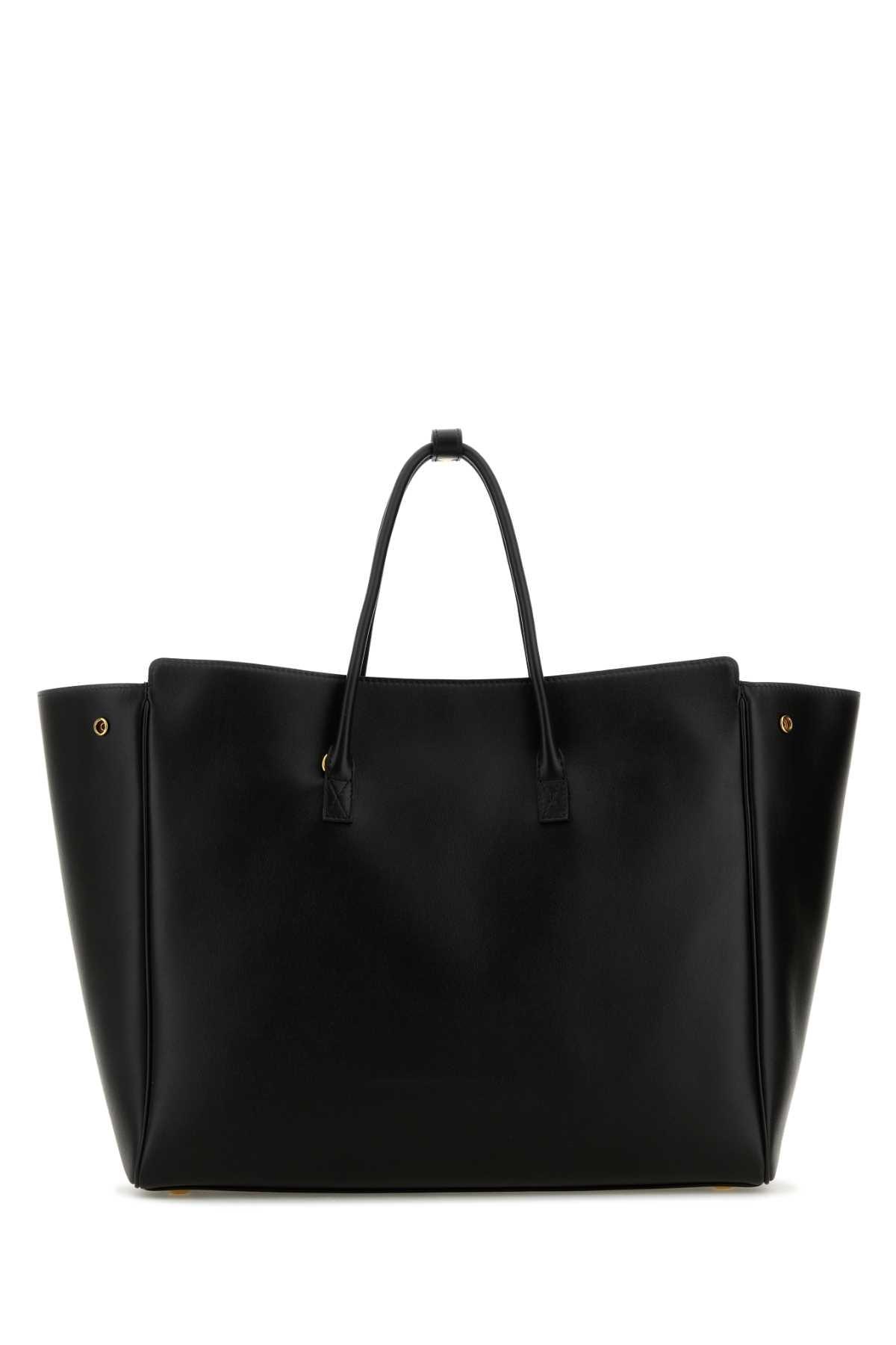 BALENCIAGA Women Black Leather Mini Carry All Hampton Shopping Bag Product Image