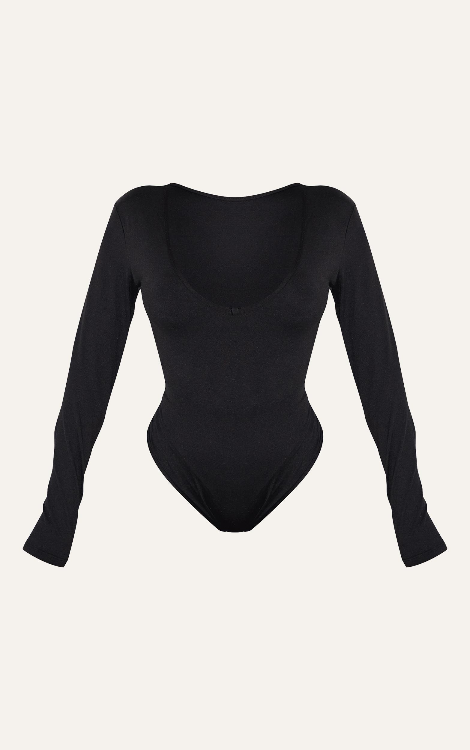 Shape Black Sculpted V Neck Long Sleeve Bodysuit Product Image