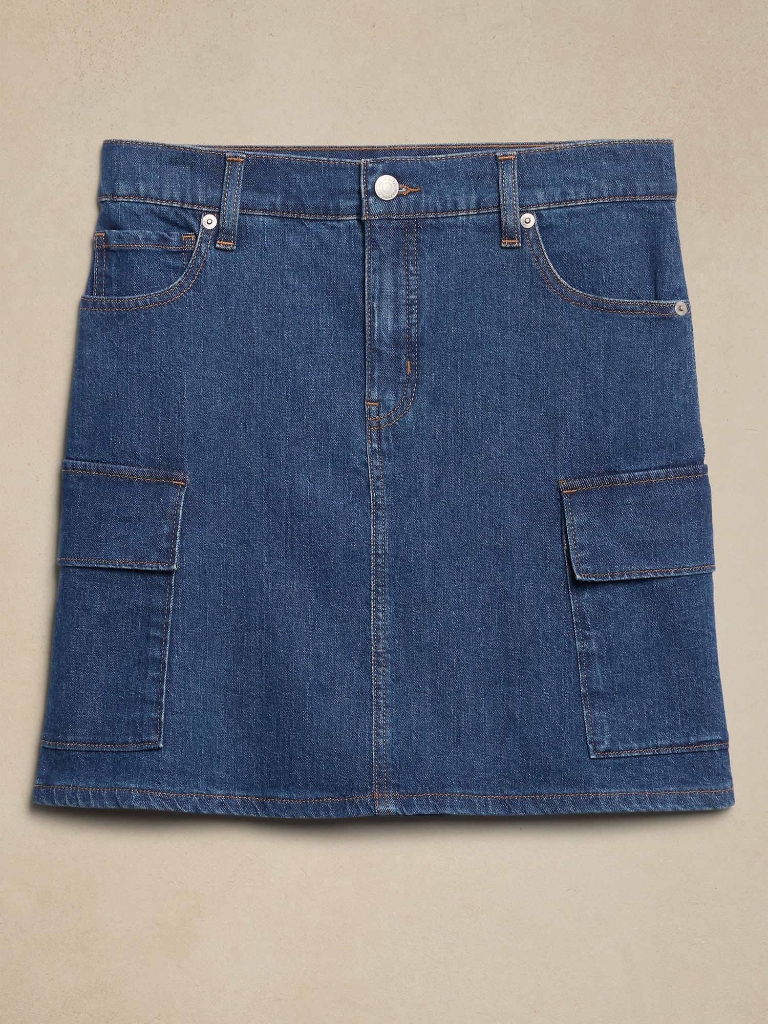 Denim Cargo Mini Skirt Product Image