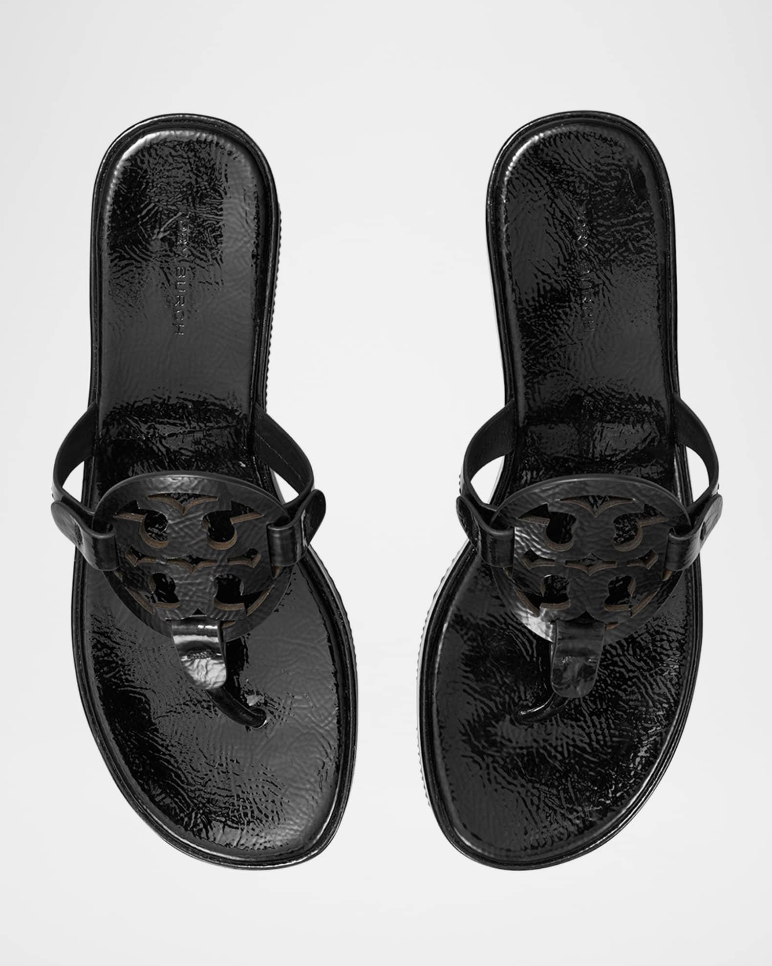 Miller Patent Leather Logo Wedge Thong Sandals Product Image