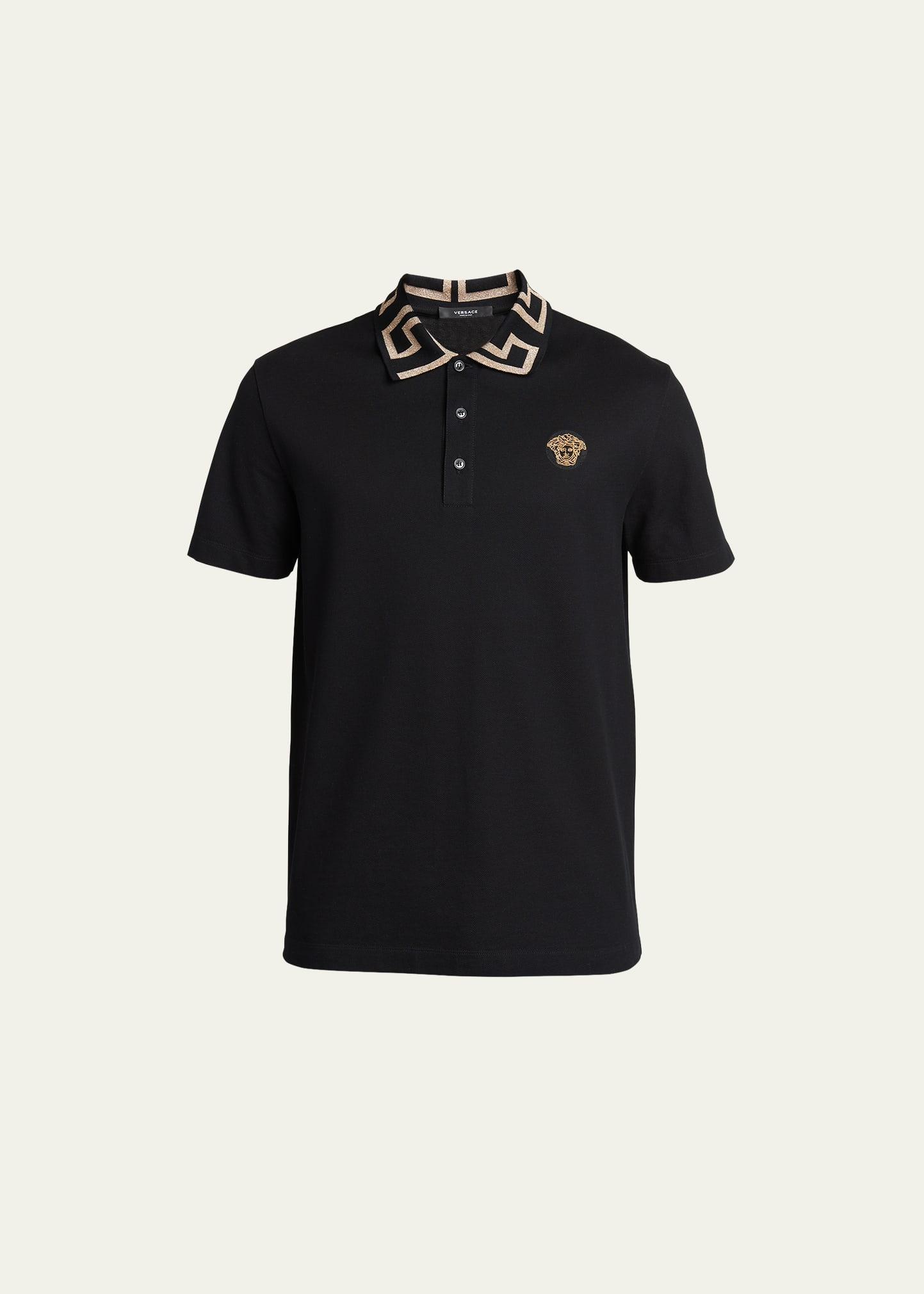 Mens Greca-Collar Polo Shirt Product Image