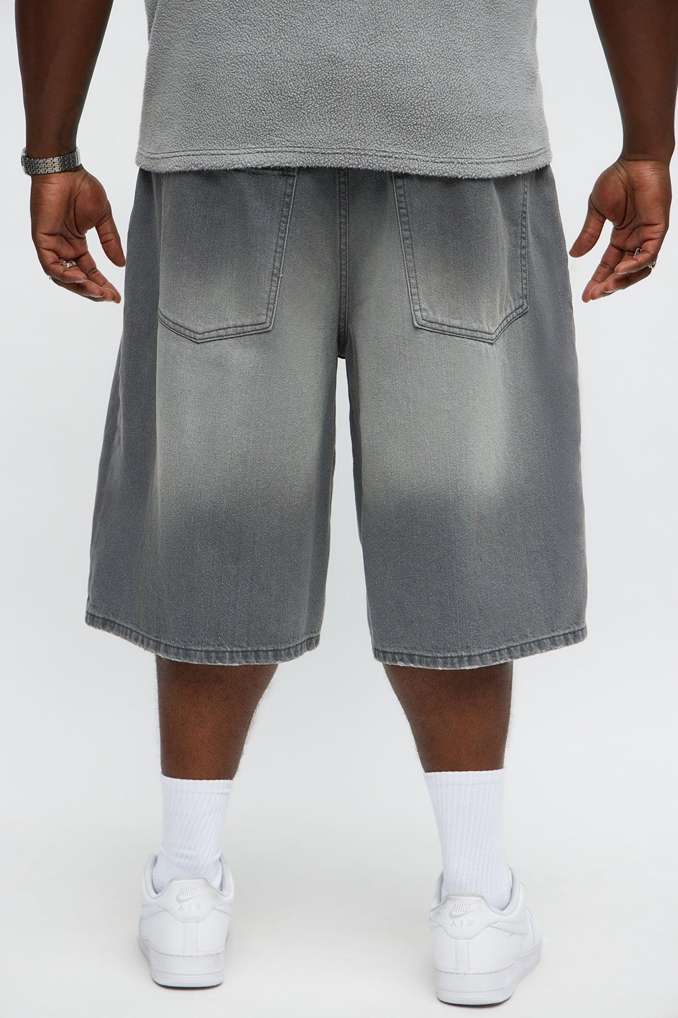 Baggy Shadowline Denim Short - Grey Product Image
