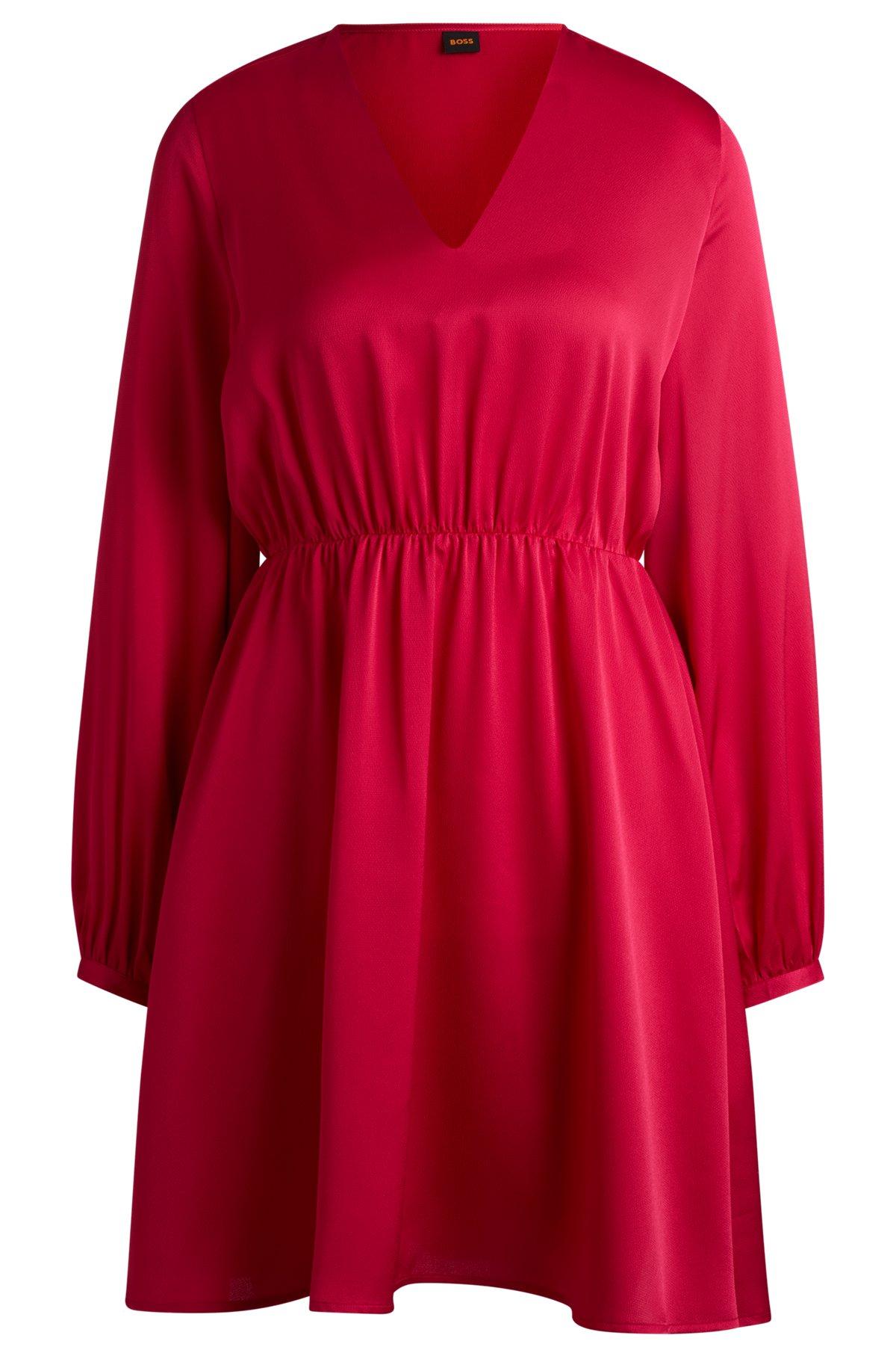 V-neck dress in hammered satin Product Image