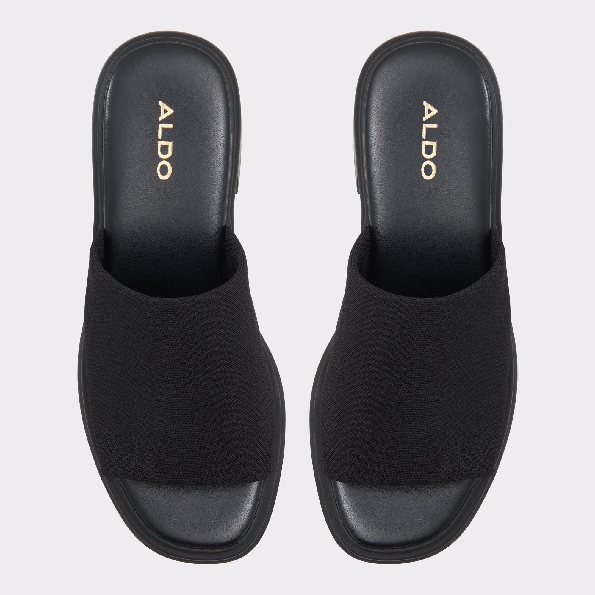 ALDO Harrietta - Women's Wedge Sandals - Black, Size 5 Product Image