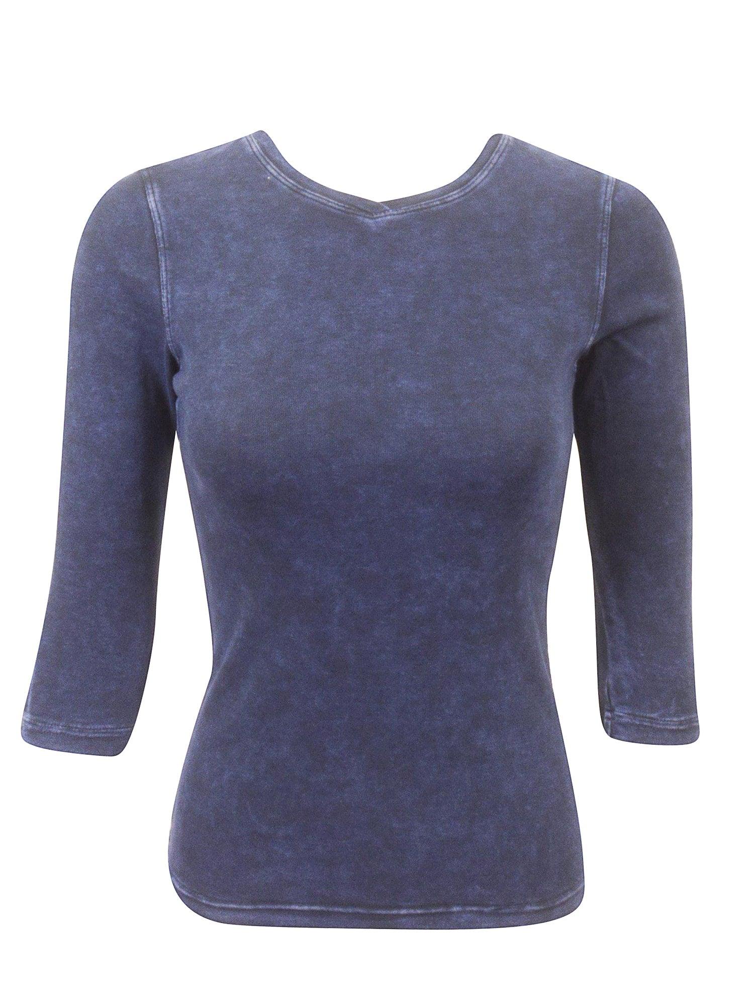 Hard Tail V-neck Three Quarter Sleeve T-shirt T-193 Product Image