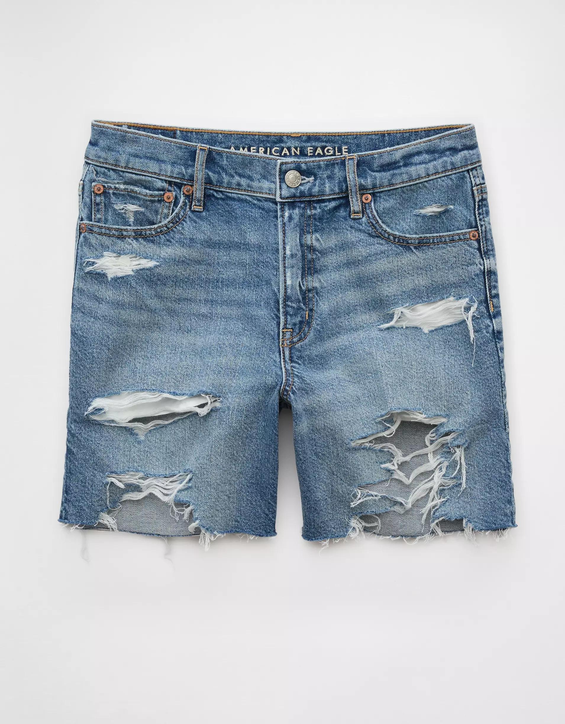 AE 6" Strigid Ripped Super High-Waisted Relaxed Denim Short Product Image