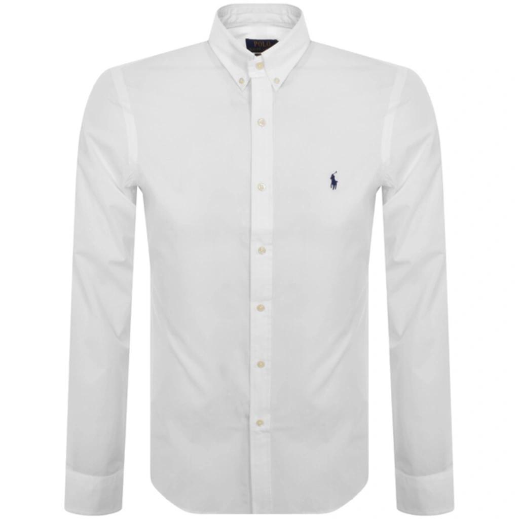 POLO RALPH LAUREN Long-sleeved Button-down Shirt With Tailored Fit In White Product Image