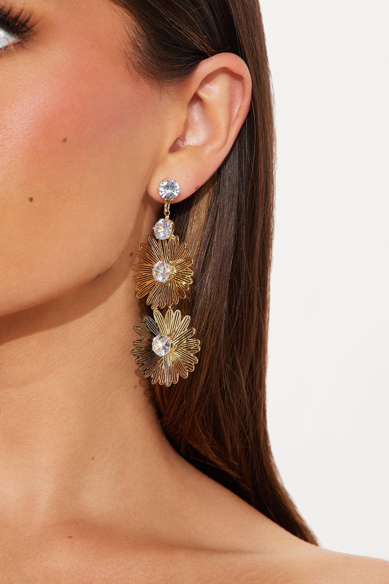 Ice Petal Earrings - Gold Product Image