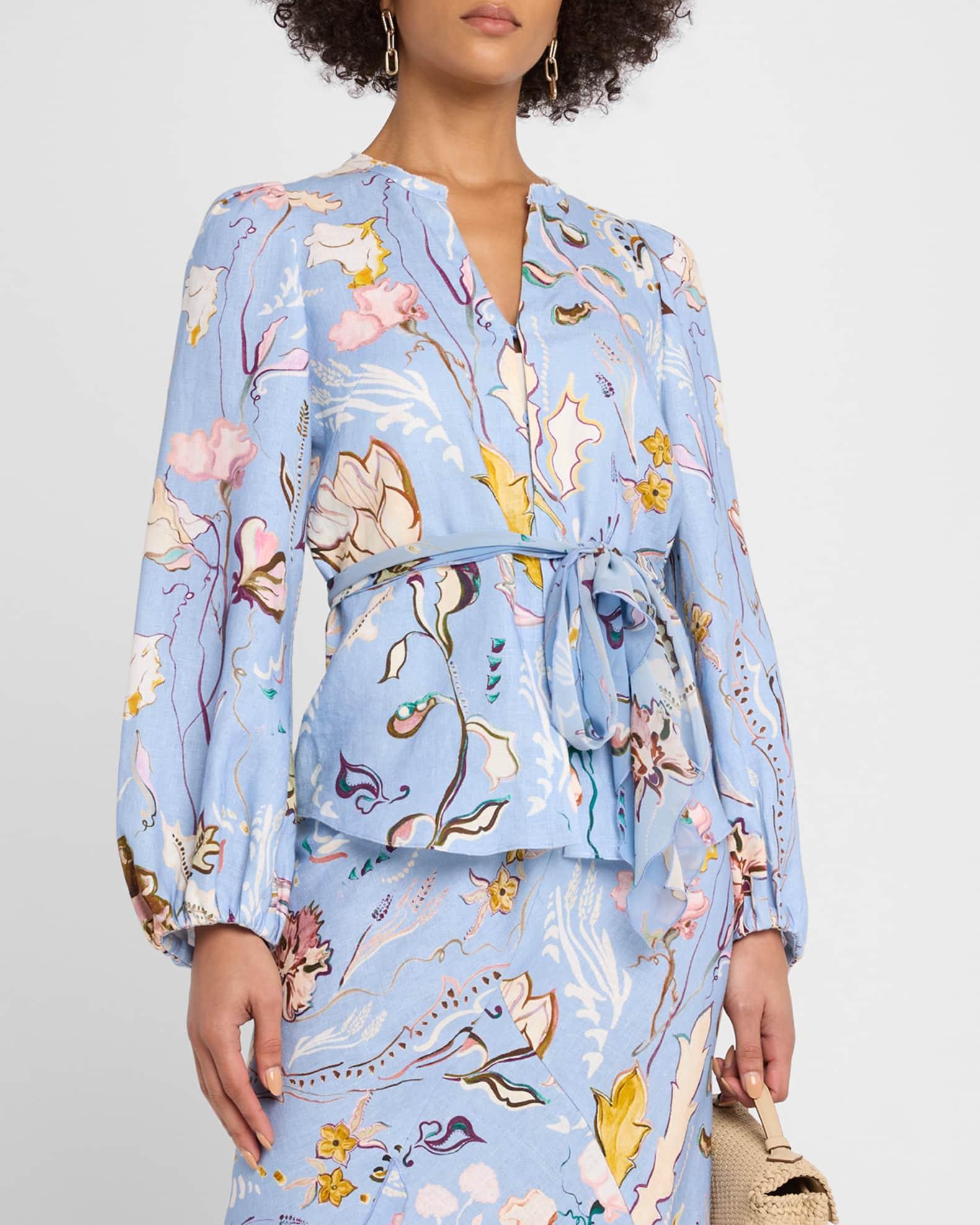 Floral Power Floral-Print Linen Blouse Product Image