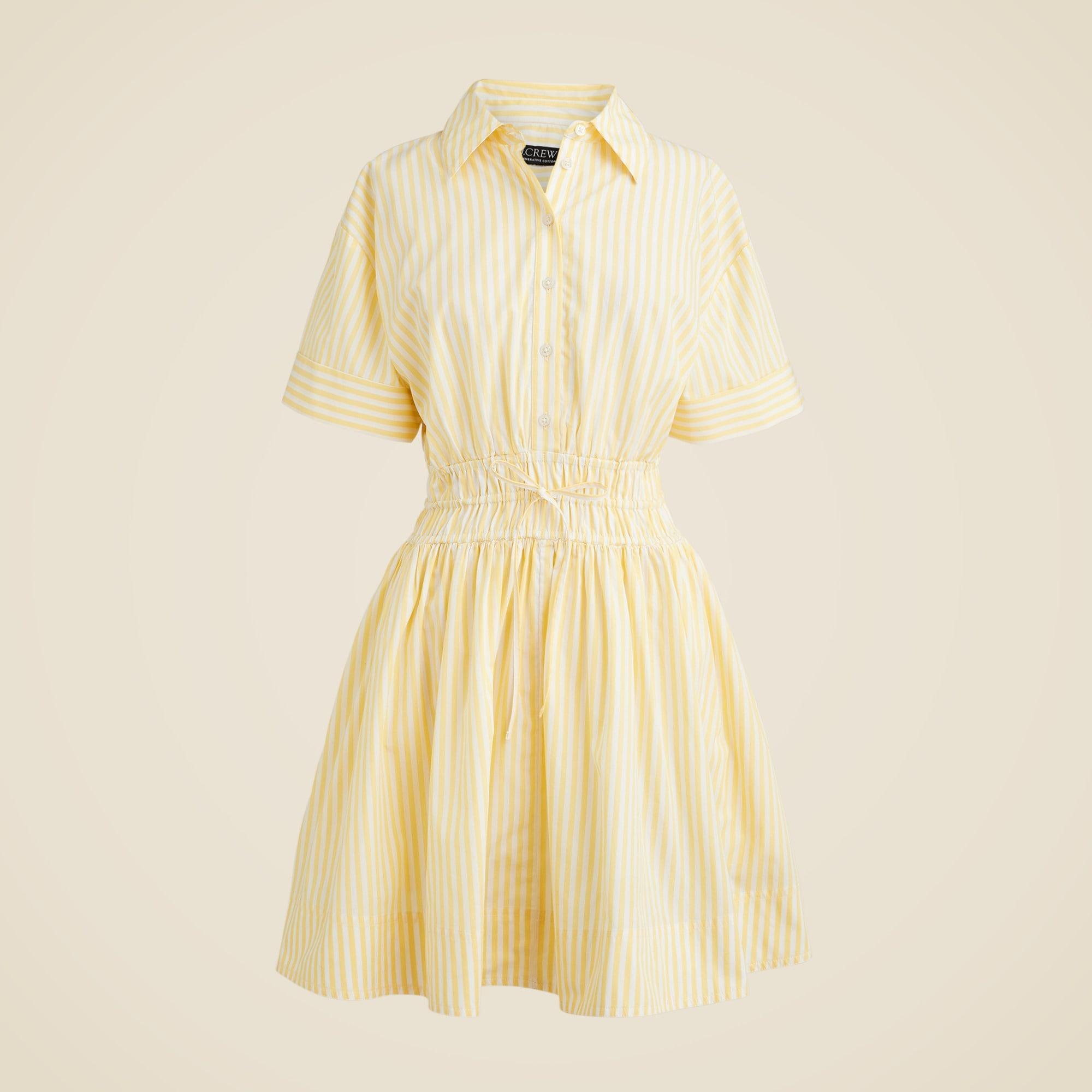 Elena mini shirtdress in striped cotton poplin Product Image