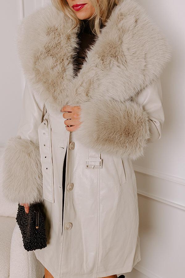 Cue The Chic Faux Leather Coat Product Image