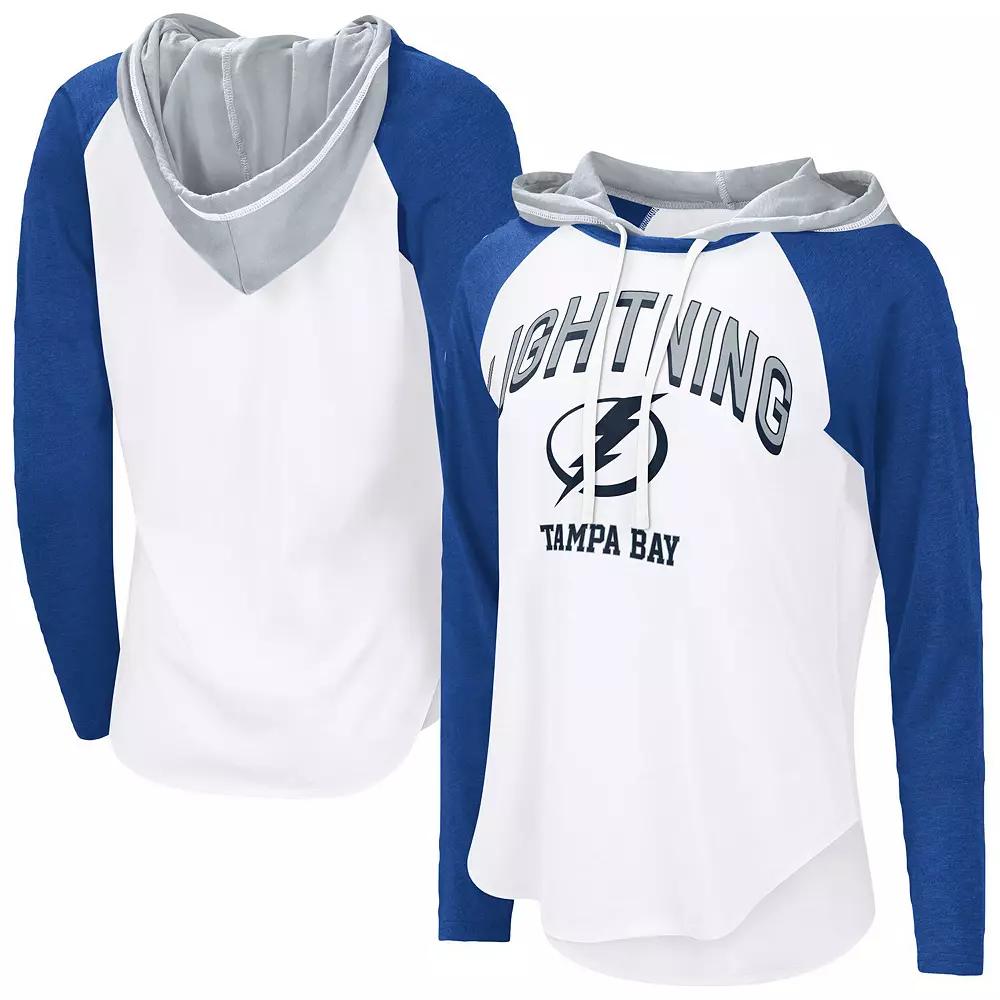 Women's G-III 4Her by Carl Banks White Nashville Predators VIP Raglan Long Sleeve Hoodie T-Shirt,  Product Image