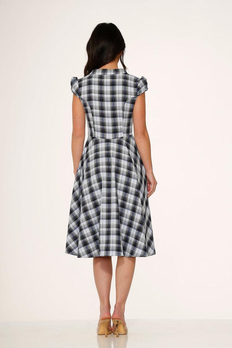 Blue Plaid Swing Dress Product Image