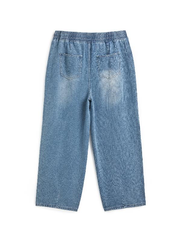 Men's Washed Distressed Loose Jeans Product Image