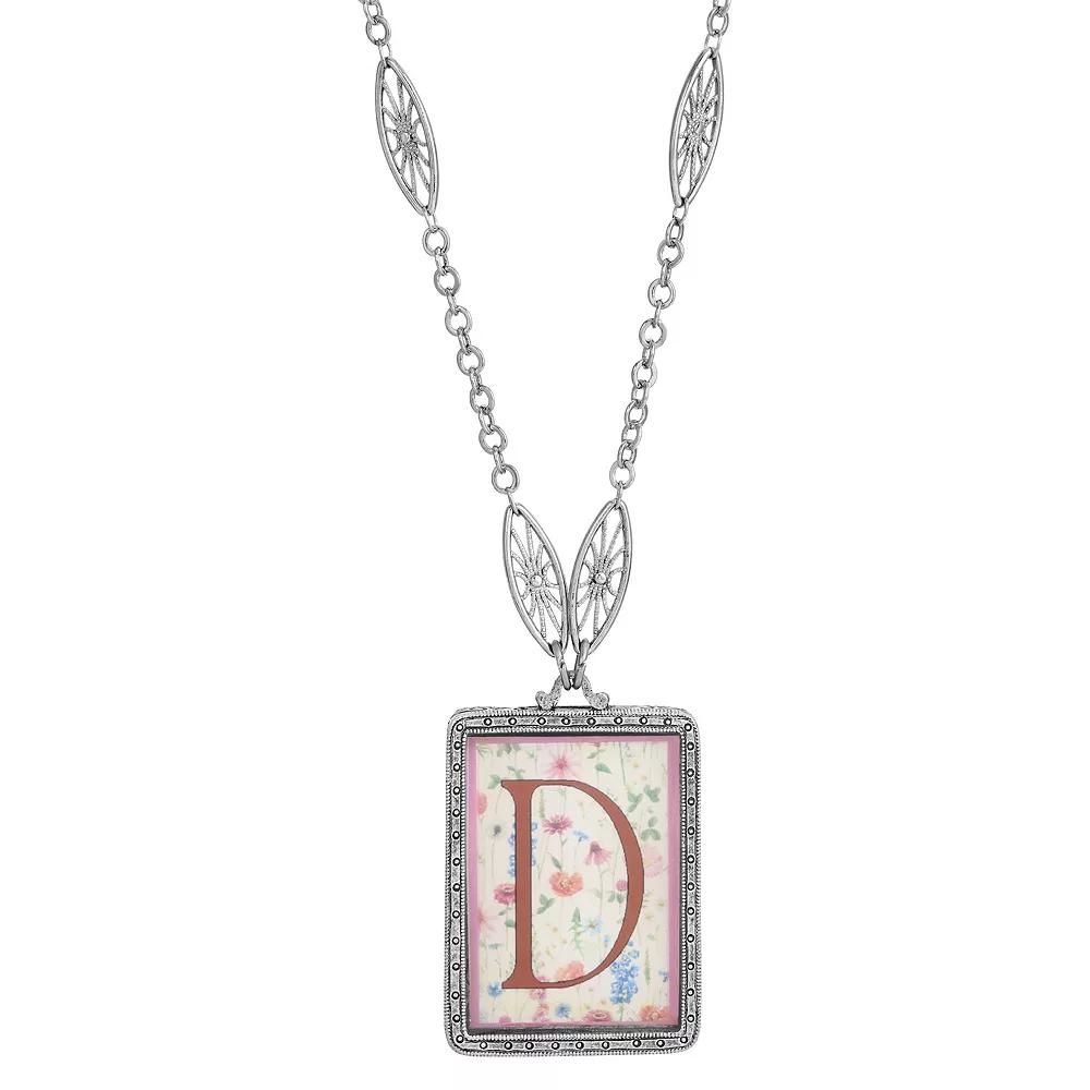1928 Floral Motif Initial Pendant, Womens, G Product Image