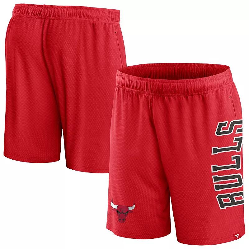 Men's Fanatics Branded Red Chicago Bulls Post Up Mesh Shorts,  Product Image