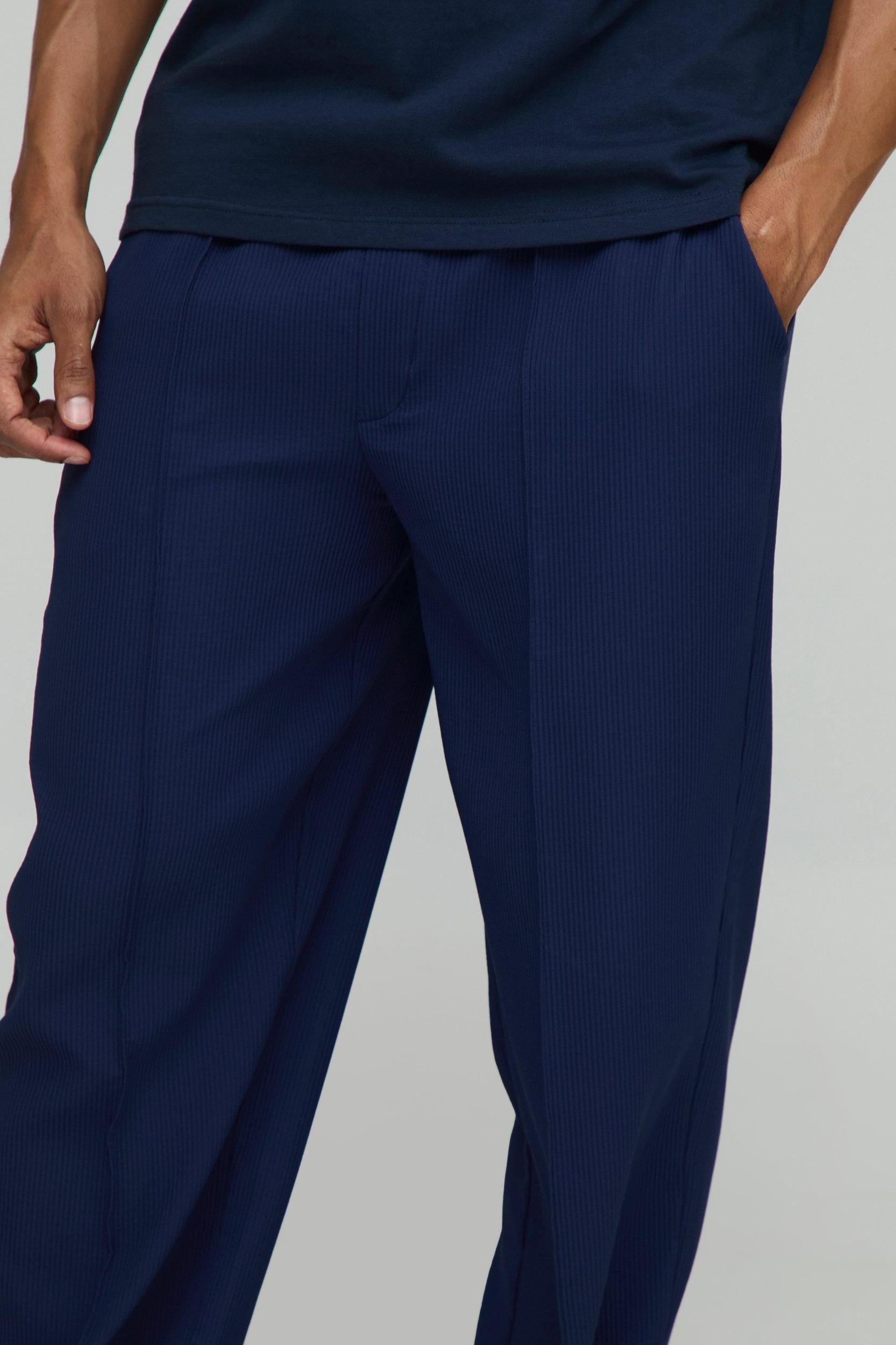 Elasticated Waist Relaxed Fit Pleated Trouser | boohooMAN USA Product Image