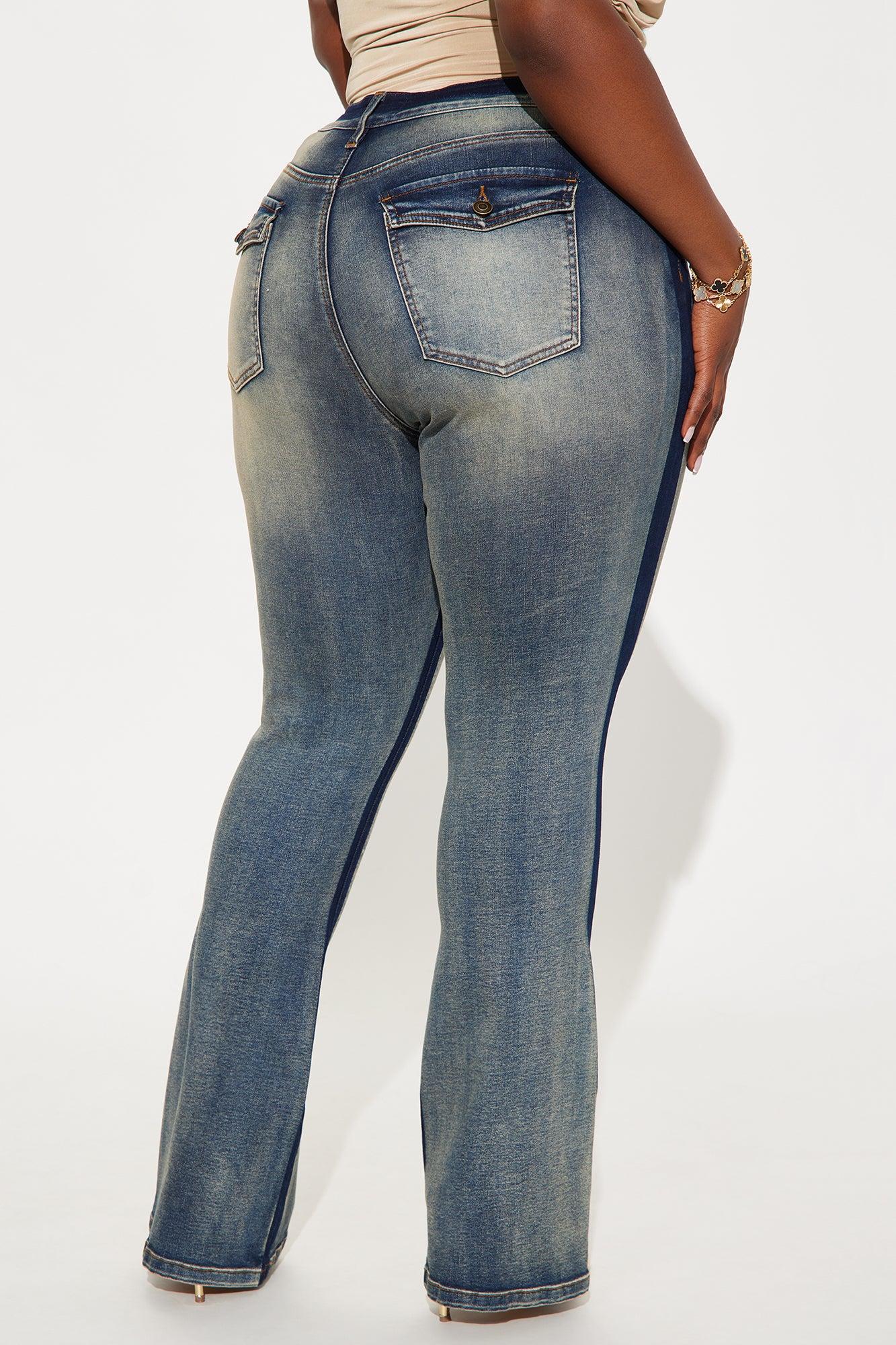 Yes Please Stretch Bootcut Jeans - Dark Wash Product Image