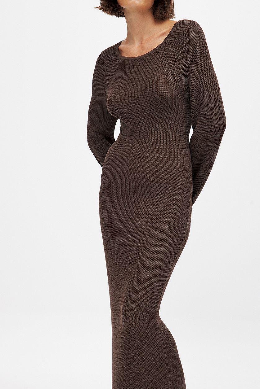 Open Back Lace Detail Knitted Maxi Dress Product Image