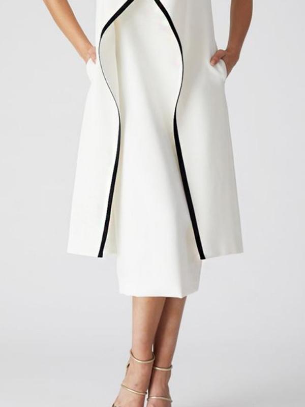 False Two Sleeveless Solid Color Midi Dresses Product Image