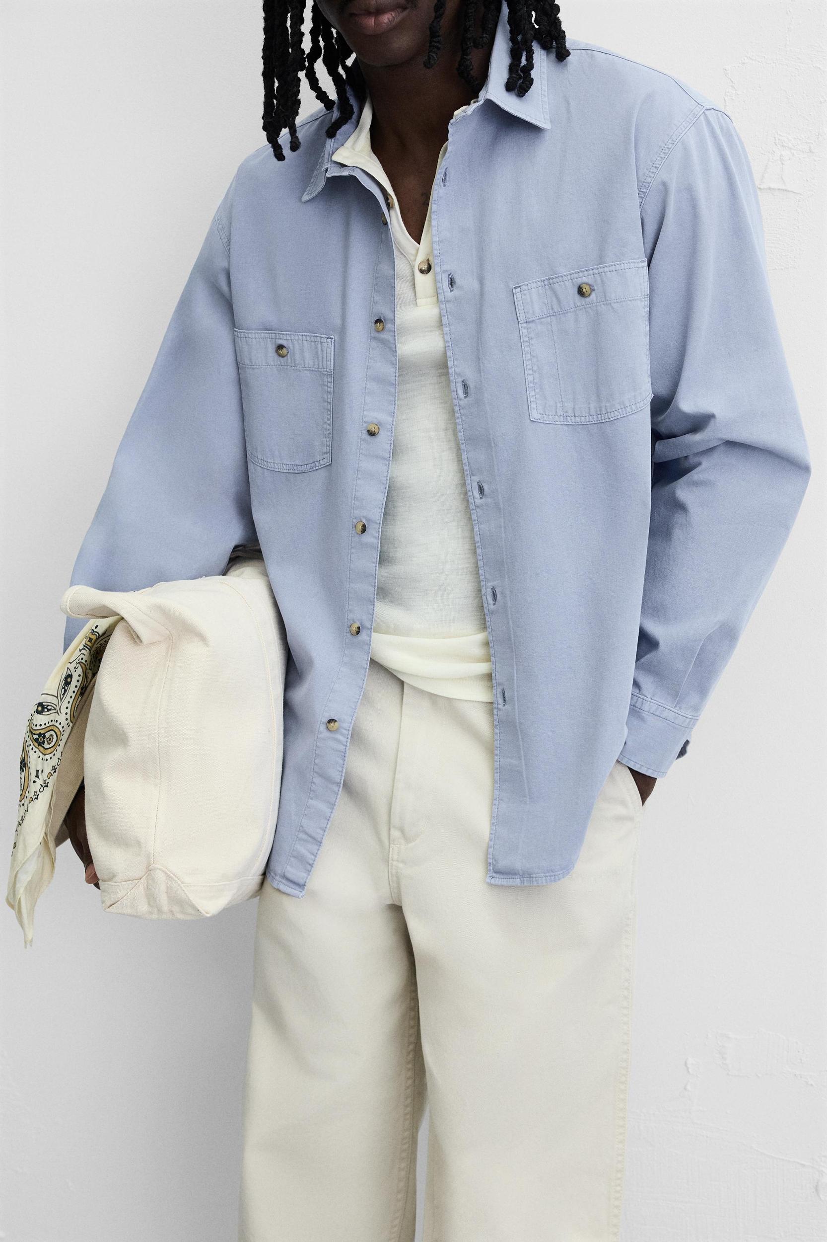 RELAXED FIT WASHED SHIRT Product Image