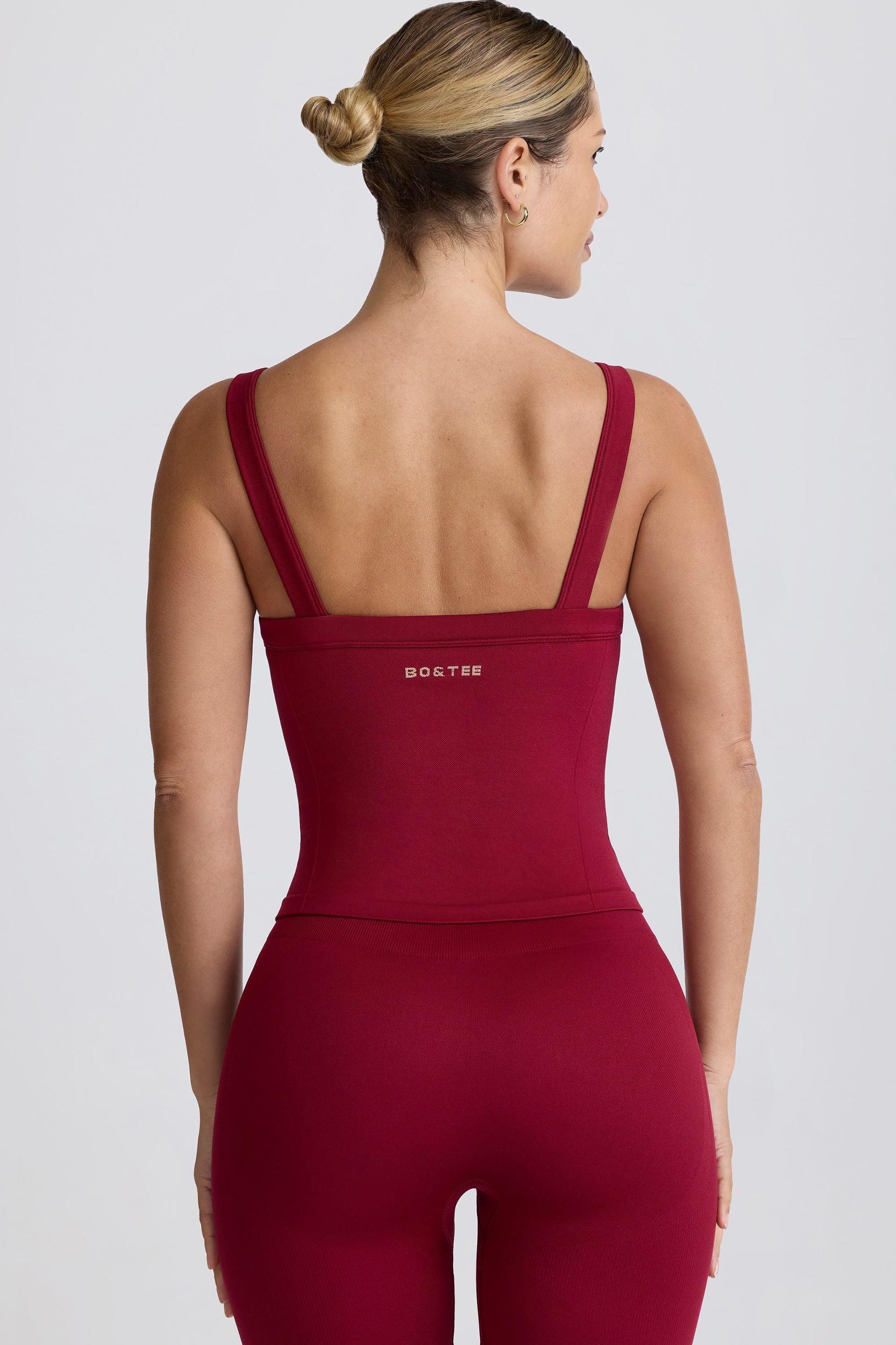 Super Sculpt Seamless Longline Tank Top in Burgundy Product Image