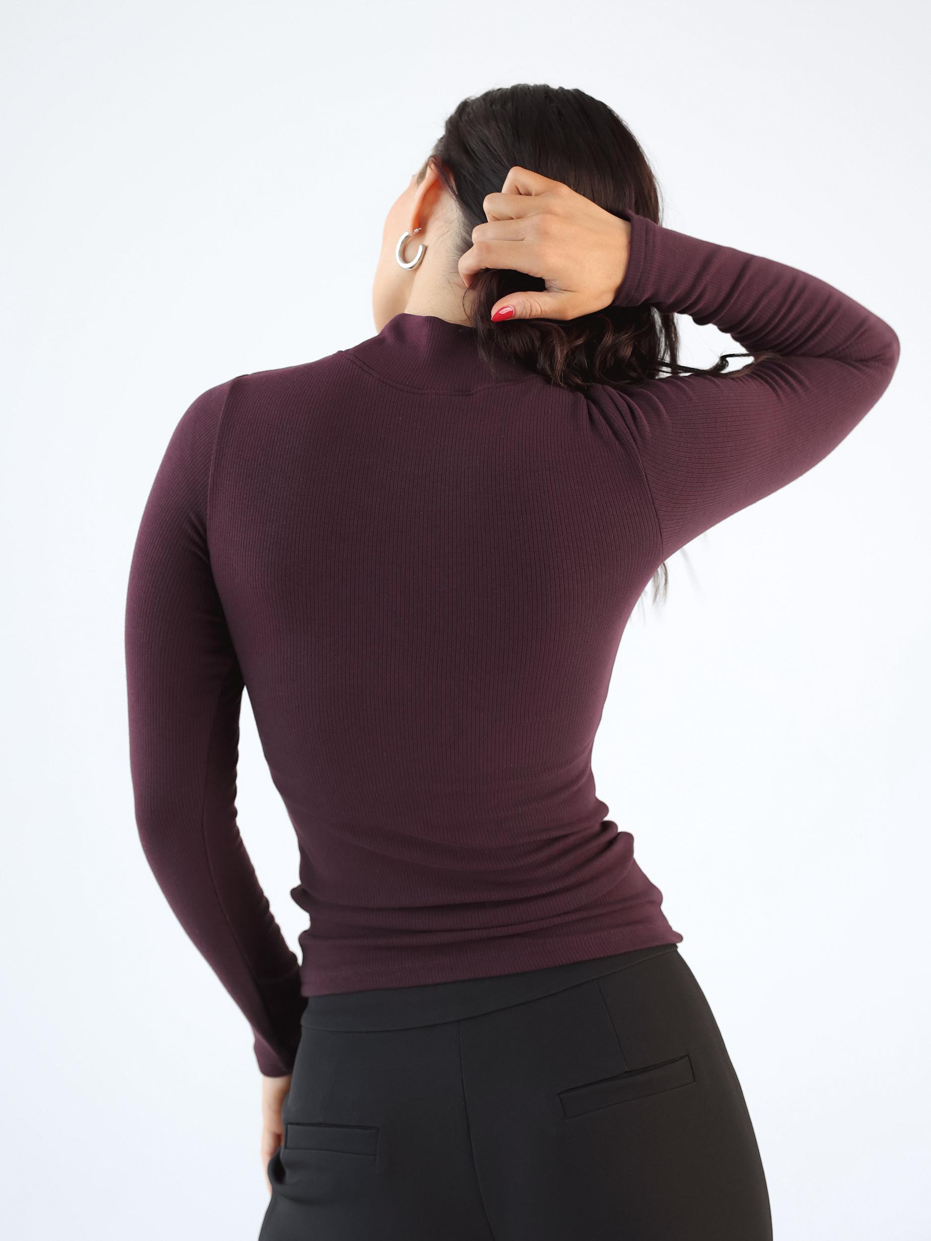 Ribbed Turtleneck Long Sleeve Product Image
