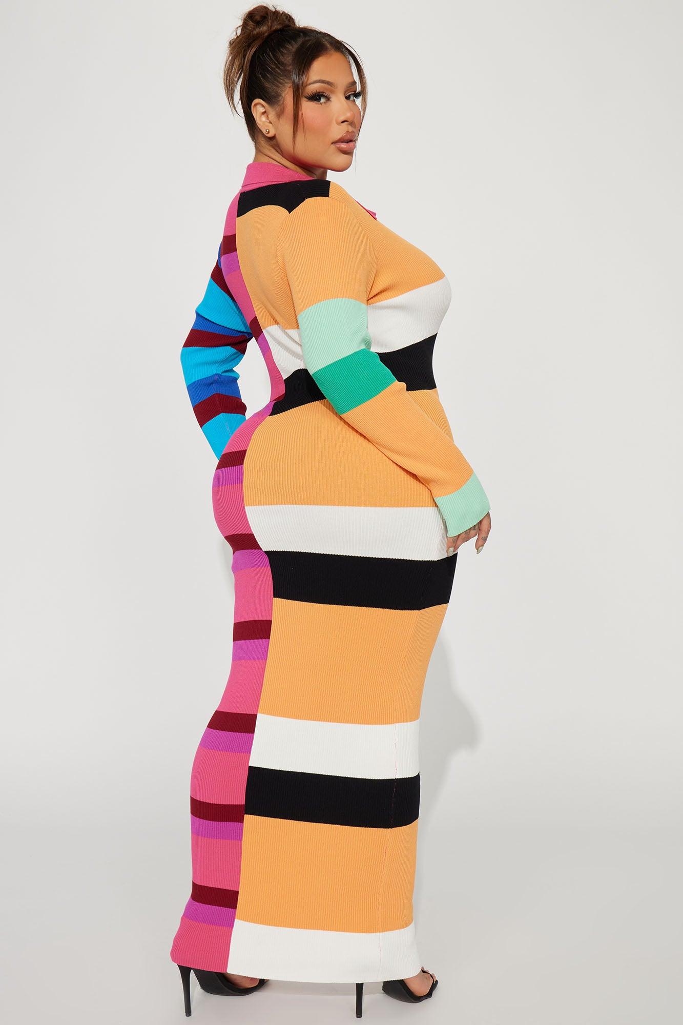 Peri Striped Sweater Maxi Dress - Multi Color Female Product Image