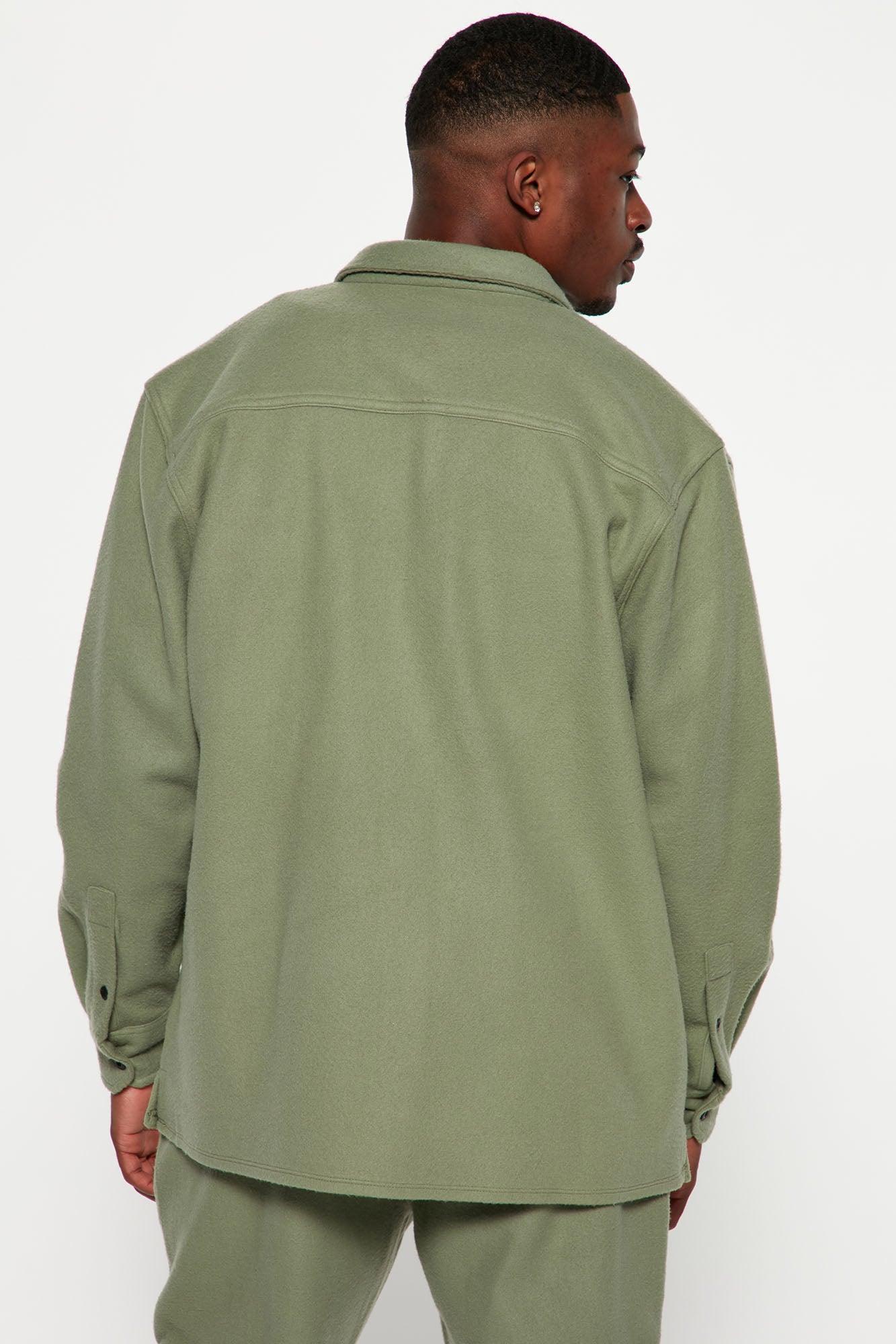 Your Go To Fleece Shacket - Olive Product Image