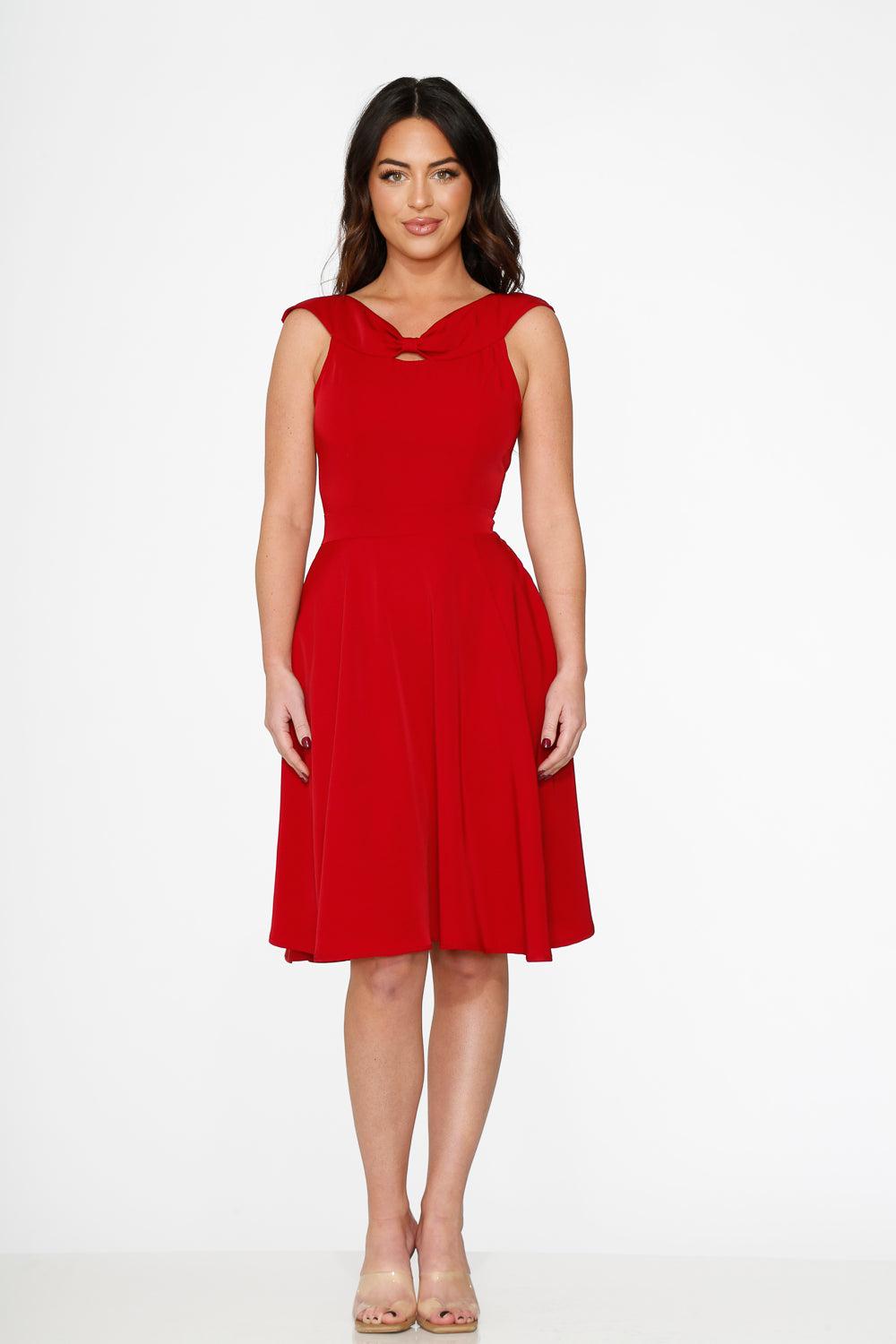 Red Occasional Swing Dress Product Image