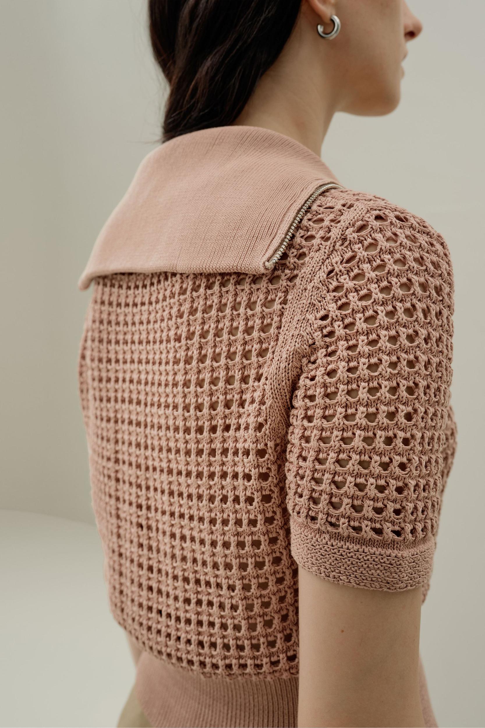 Toscana Pointelle Knit Double-Zip Cardigan Product Image