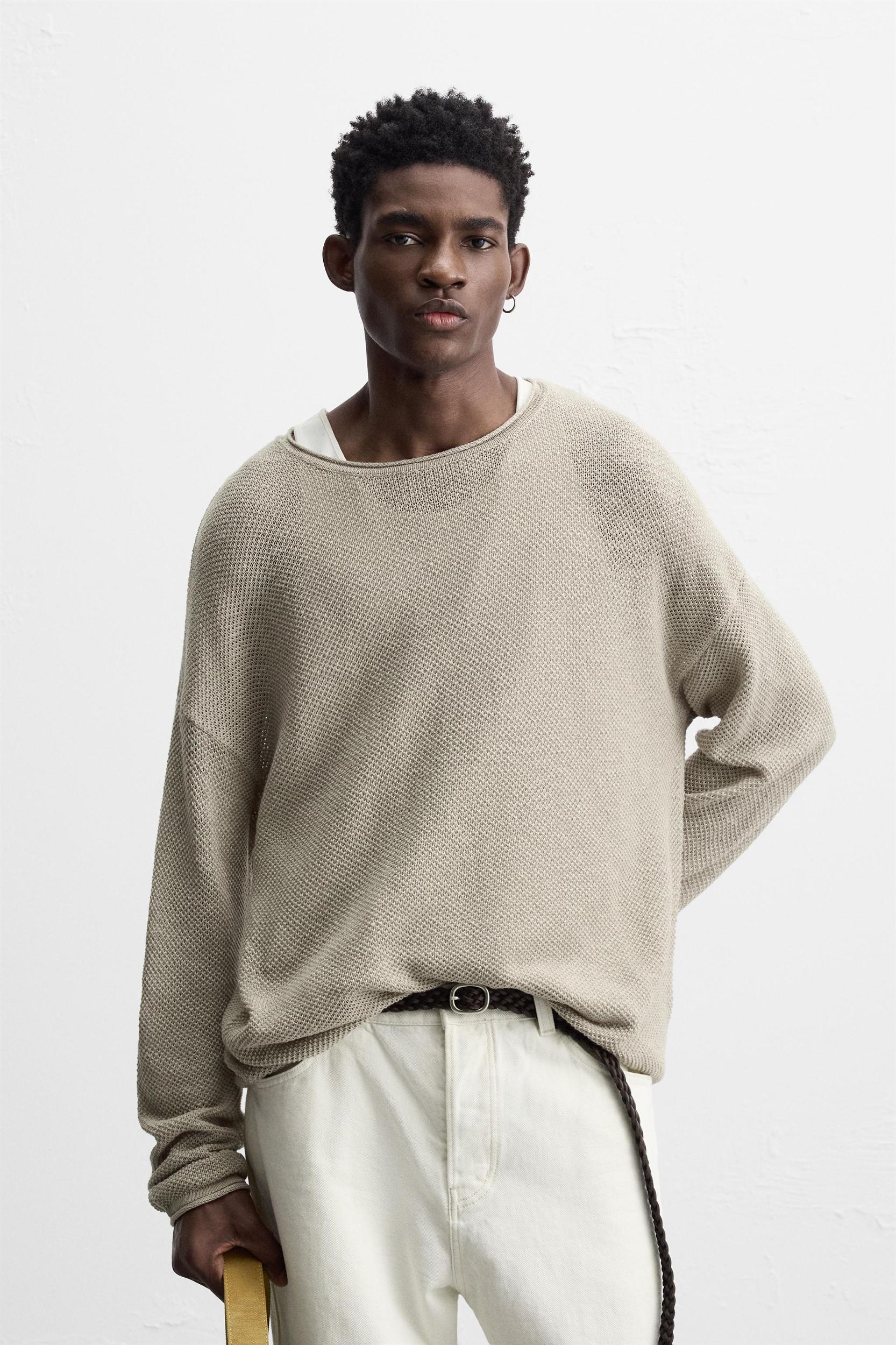 RELAXED FIT TEXTURED SWEATER Product Image